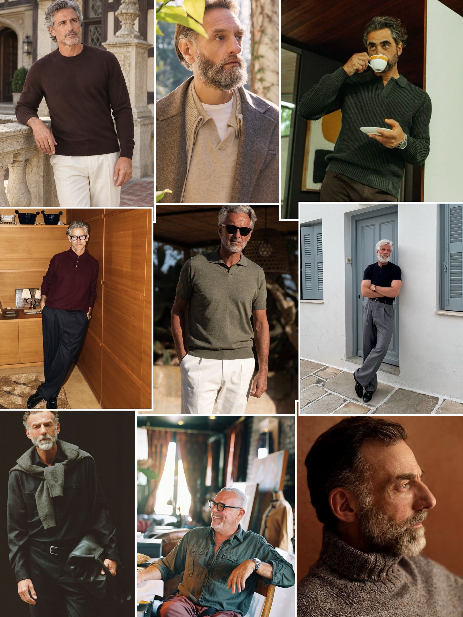 Street style collage of women wearing gifts for men over 50