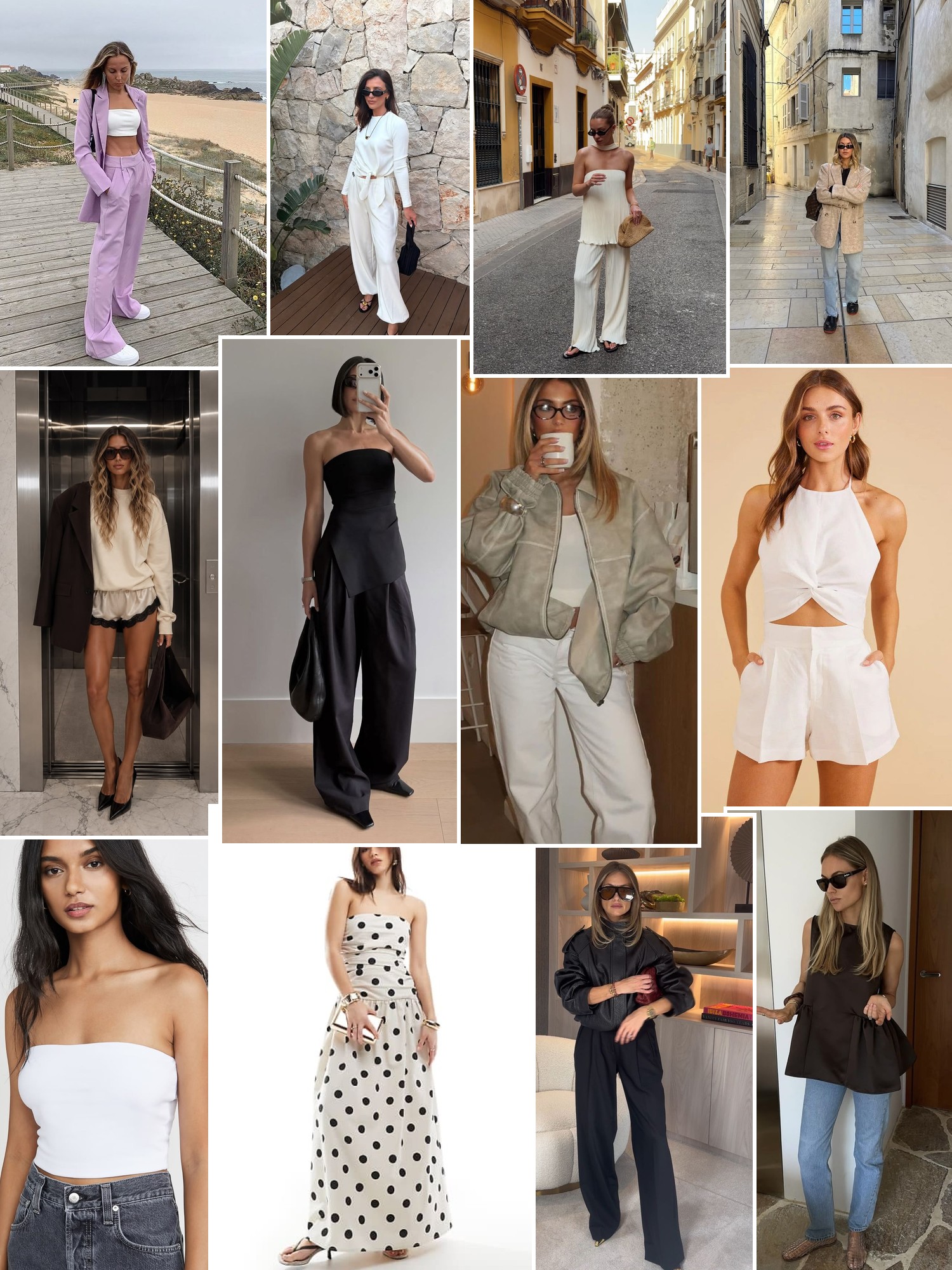 Collage of runway looks, campaign shots and street style outfits that capture the 4th & Reckless mood