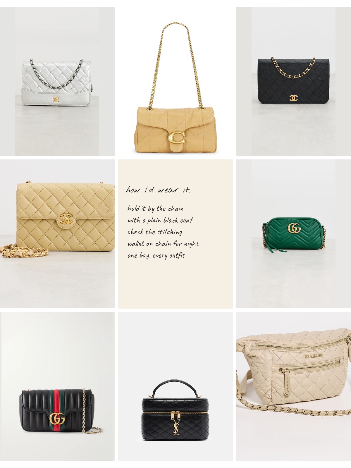 The Classic Quilted Bag For You collage