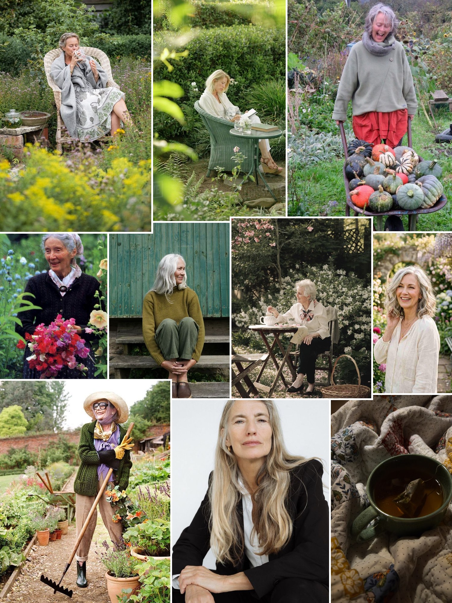 Street style collage of women wearing gifts for women in their 60s
