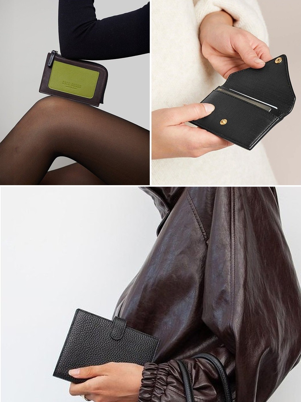 Three pictures that set the mood for small leather goods