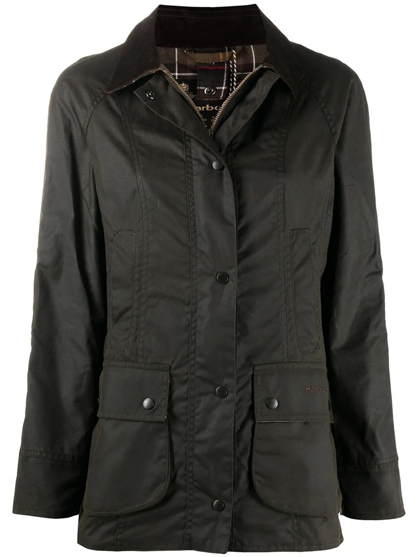 Waxed-cotton coat