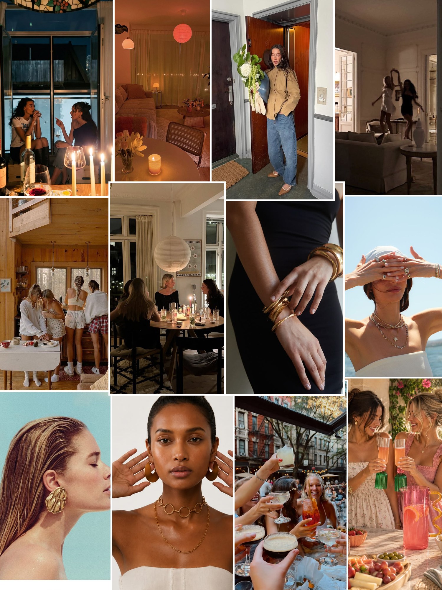 Street style collage of women wearing gifts for women in their 20s