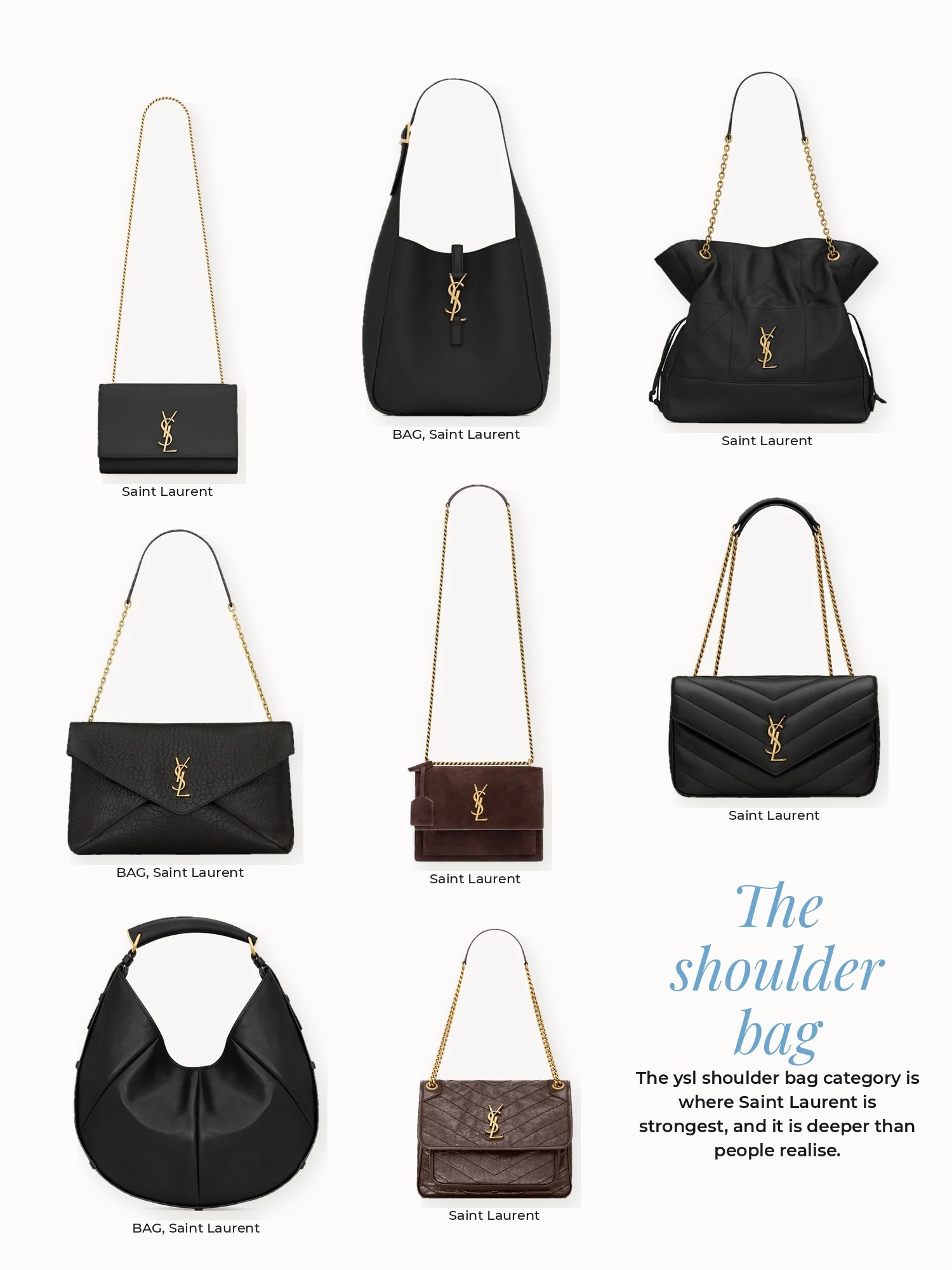 Shoulder bag collage: Saint Laurent