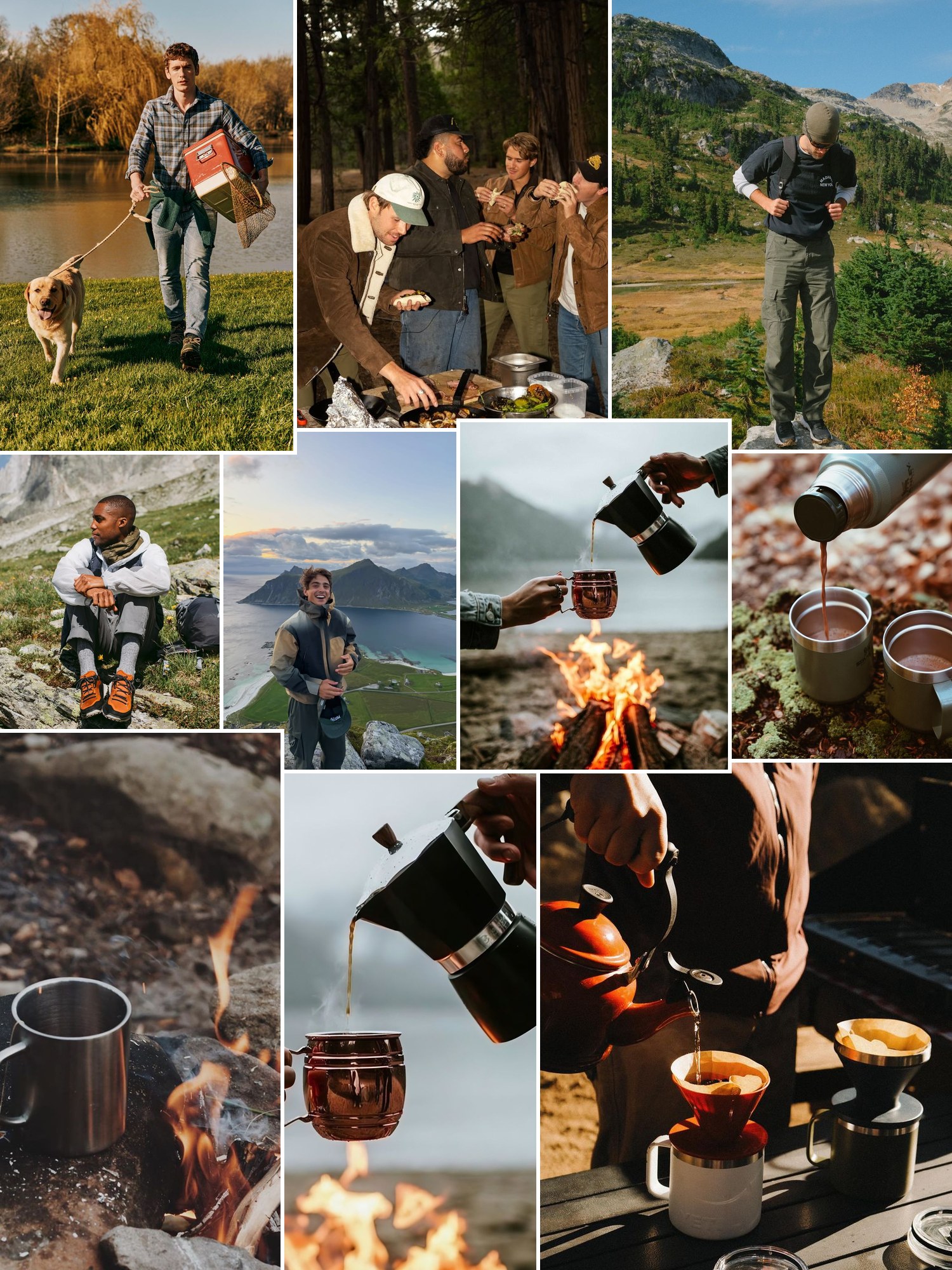 Street style collage of women wearing camping gifts for men