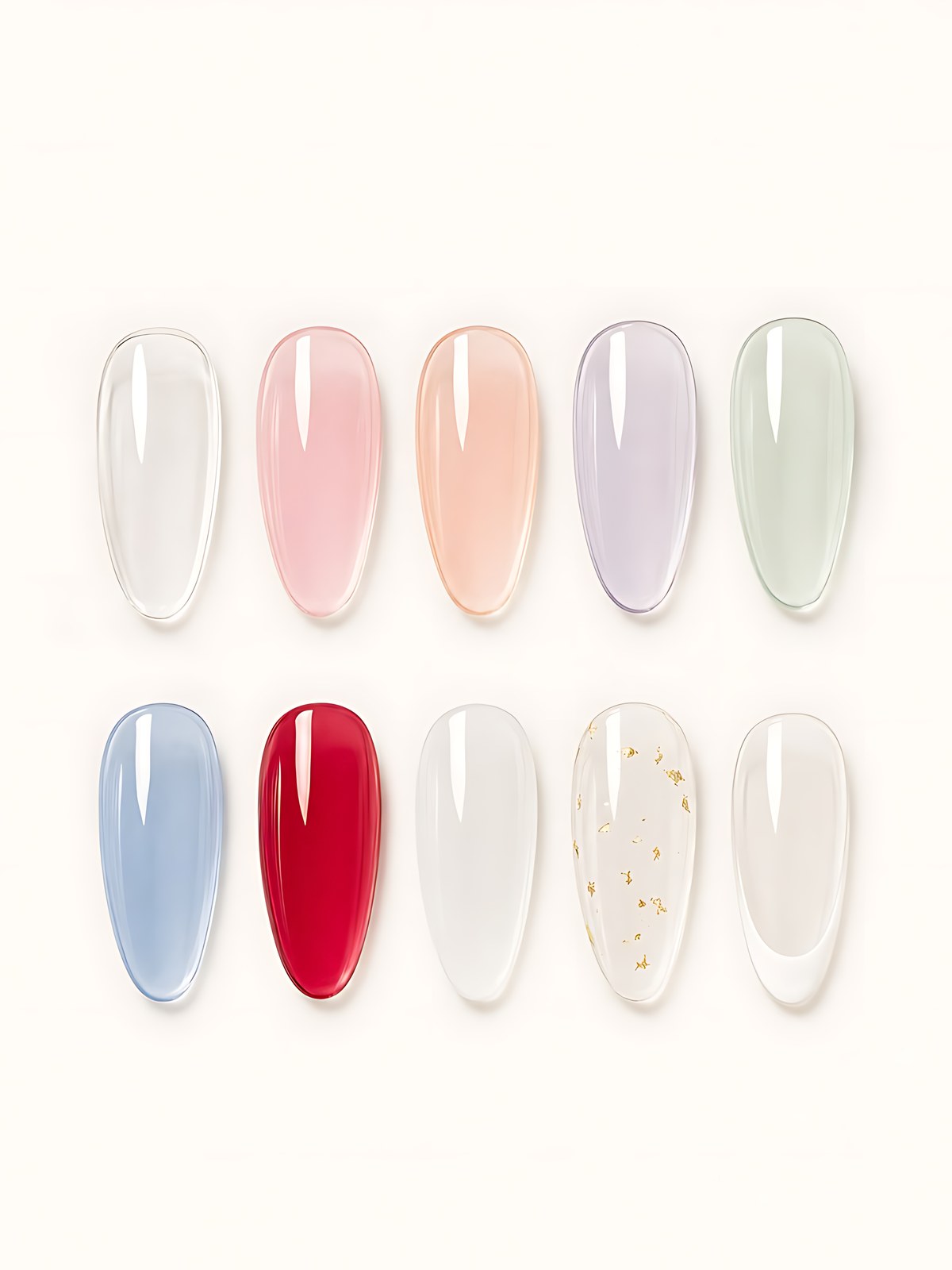 Illustrated collage of glass nails looks