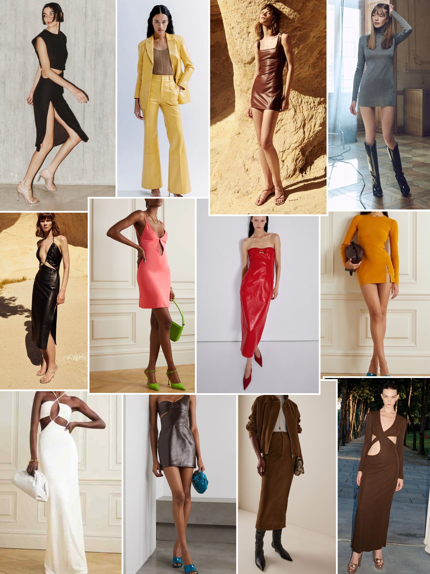 Collage of runway looks, campaign shots and street style outfits that capture the Zeynep Arçay mood