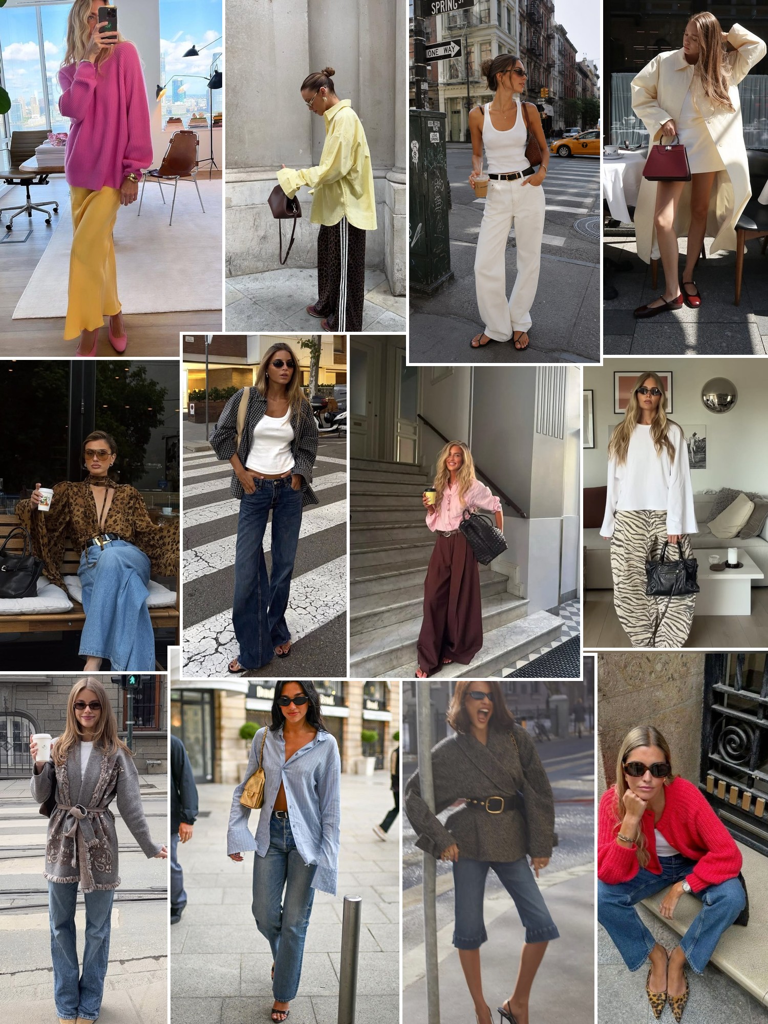 Collage of runway looks, campaign shots and street style outfits that capture the L'IDÉE mood