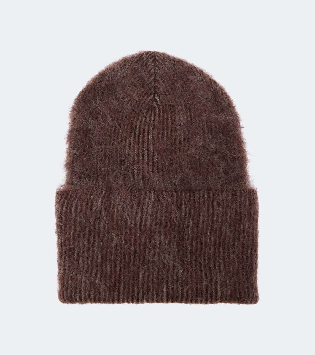 Mohair, alpaca, and wool beanie