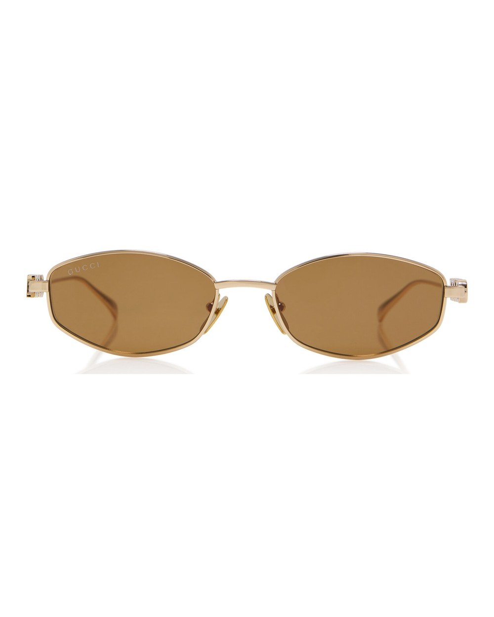 Oval-Frame Metal Sunglasses