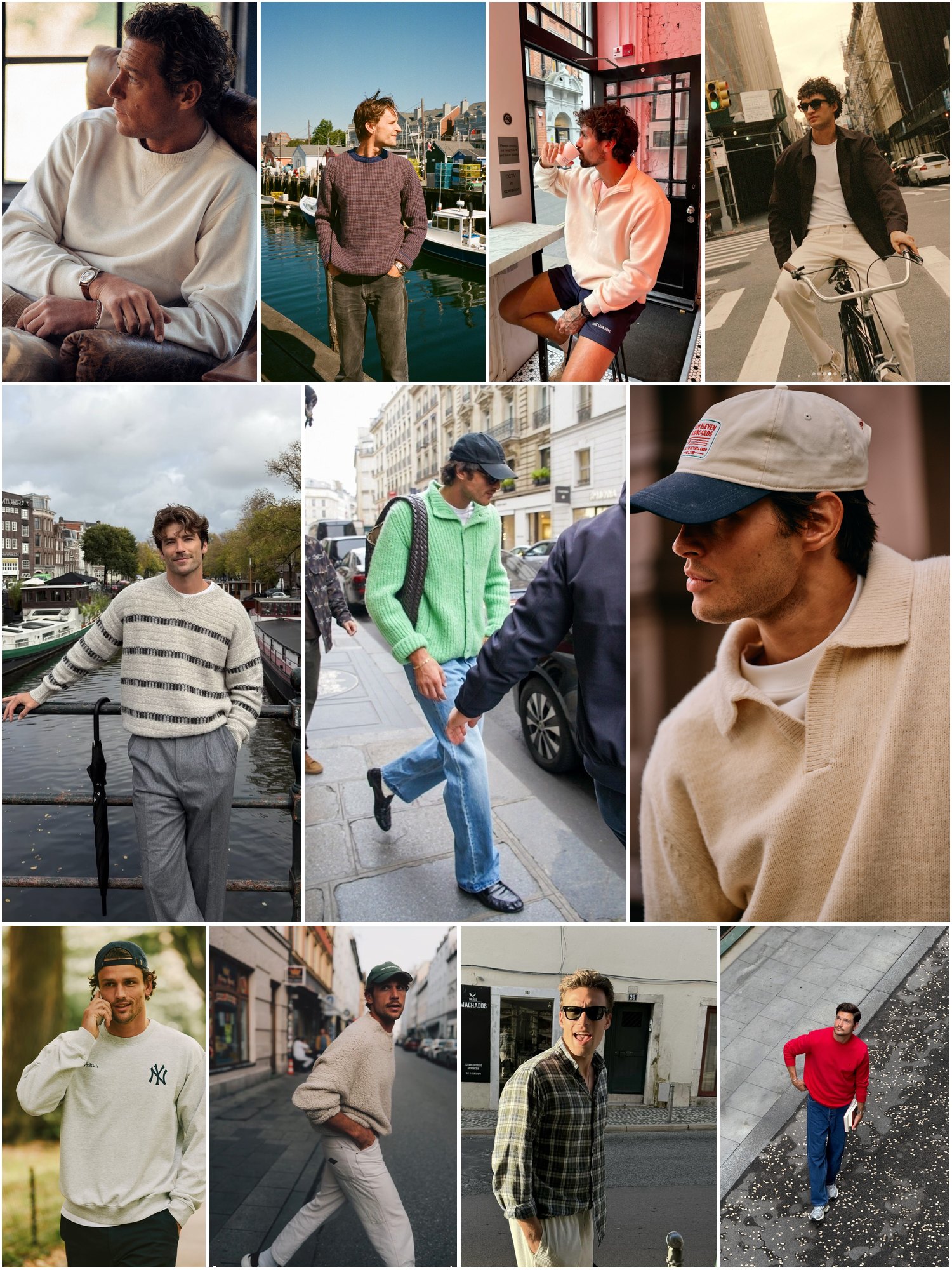 Men wearing expressive trucker caps with casual layers outdoors in bright California light, ready for a road trip or relaxed game day.