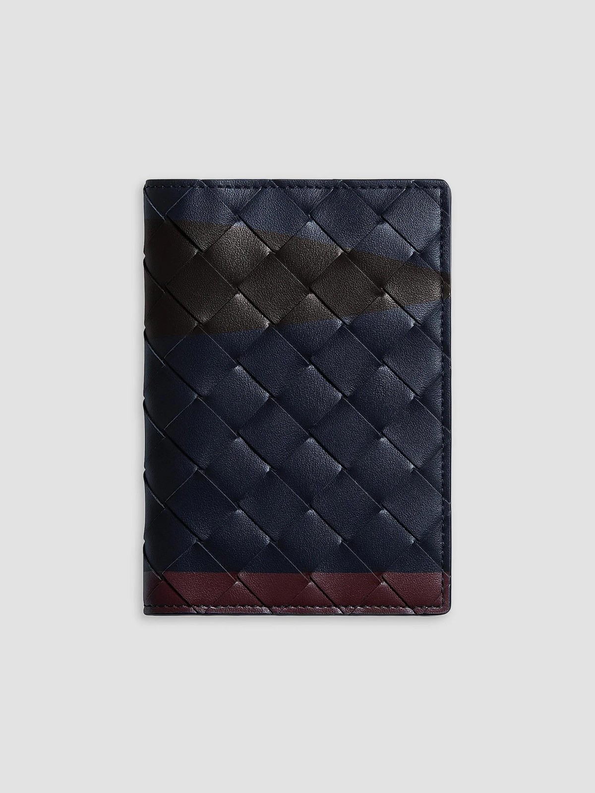 Tricolor Intrecciato Leather Passport Case