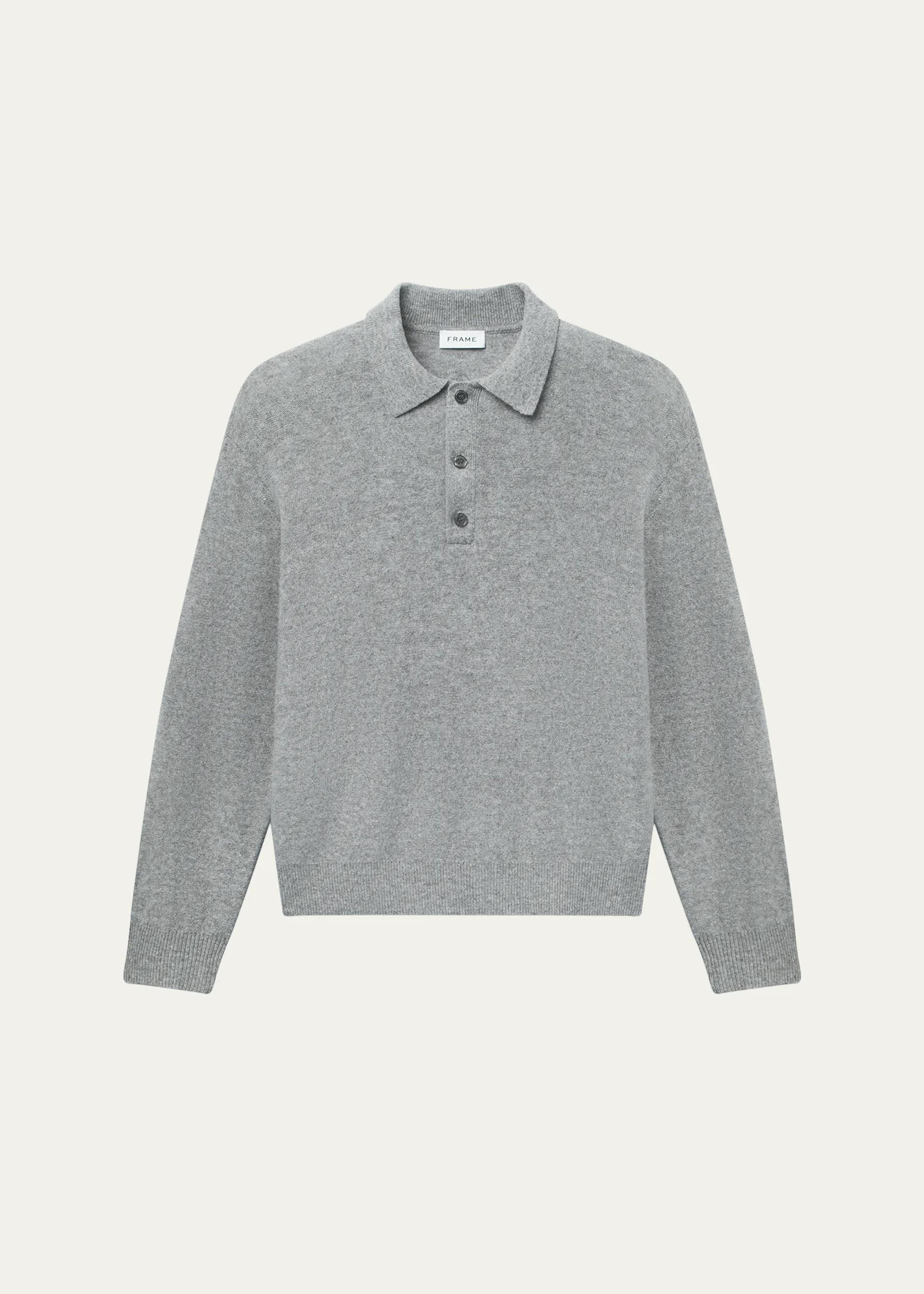 Men's Boiled Wool Polo Sweater