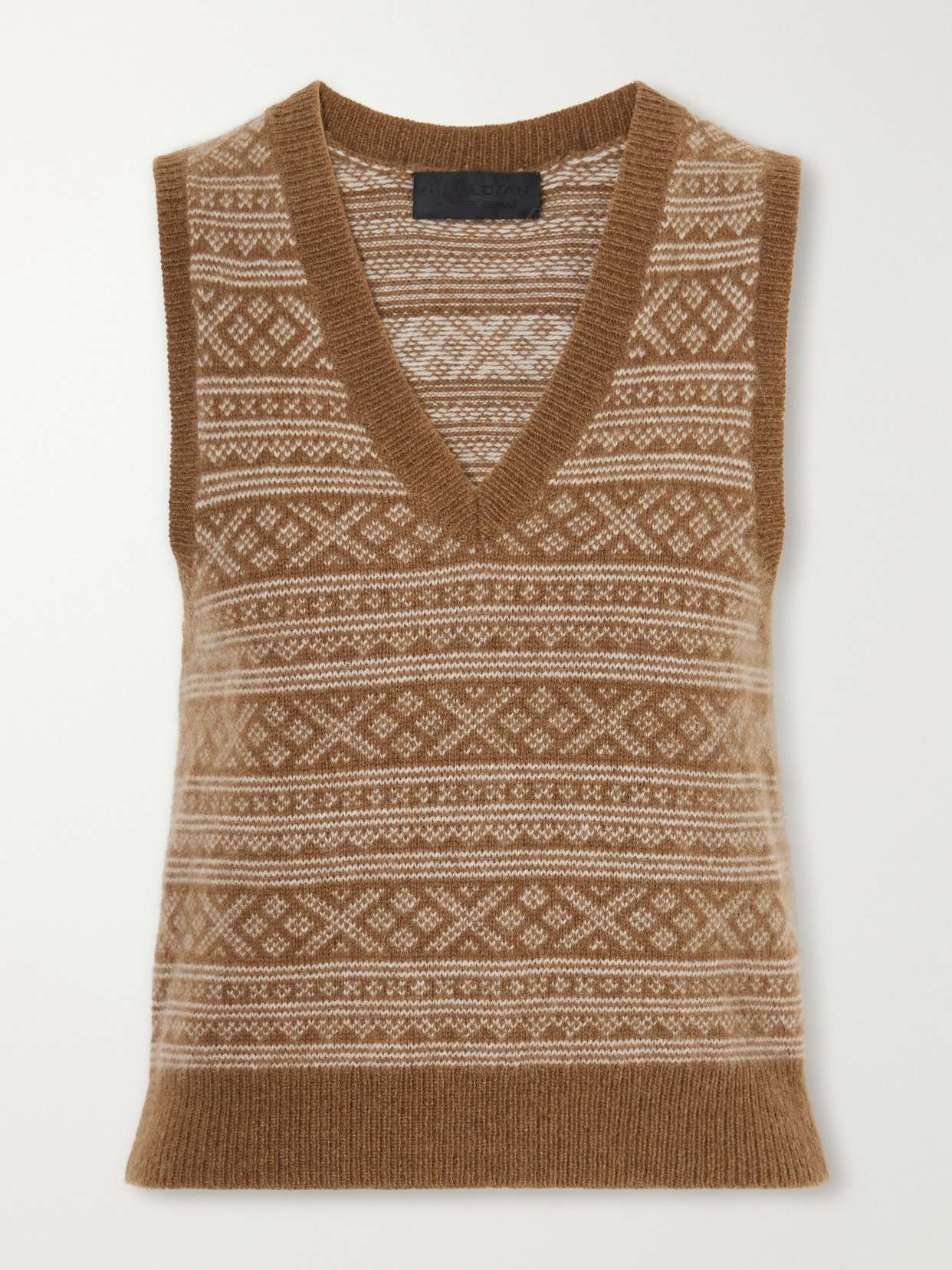 Myrdin Fair Isle cashmere and wool-blend vest
