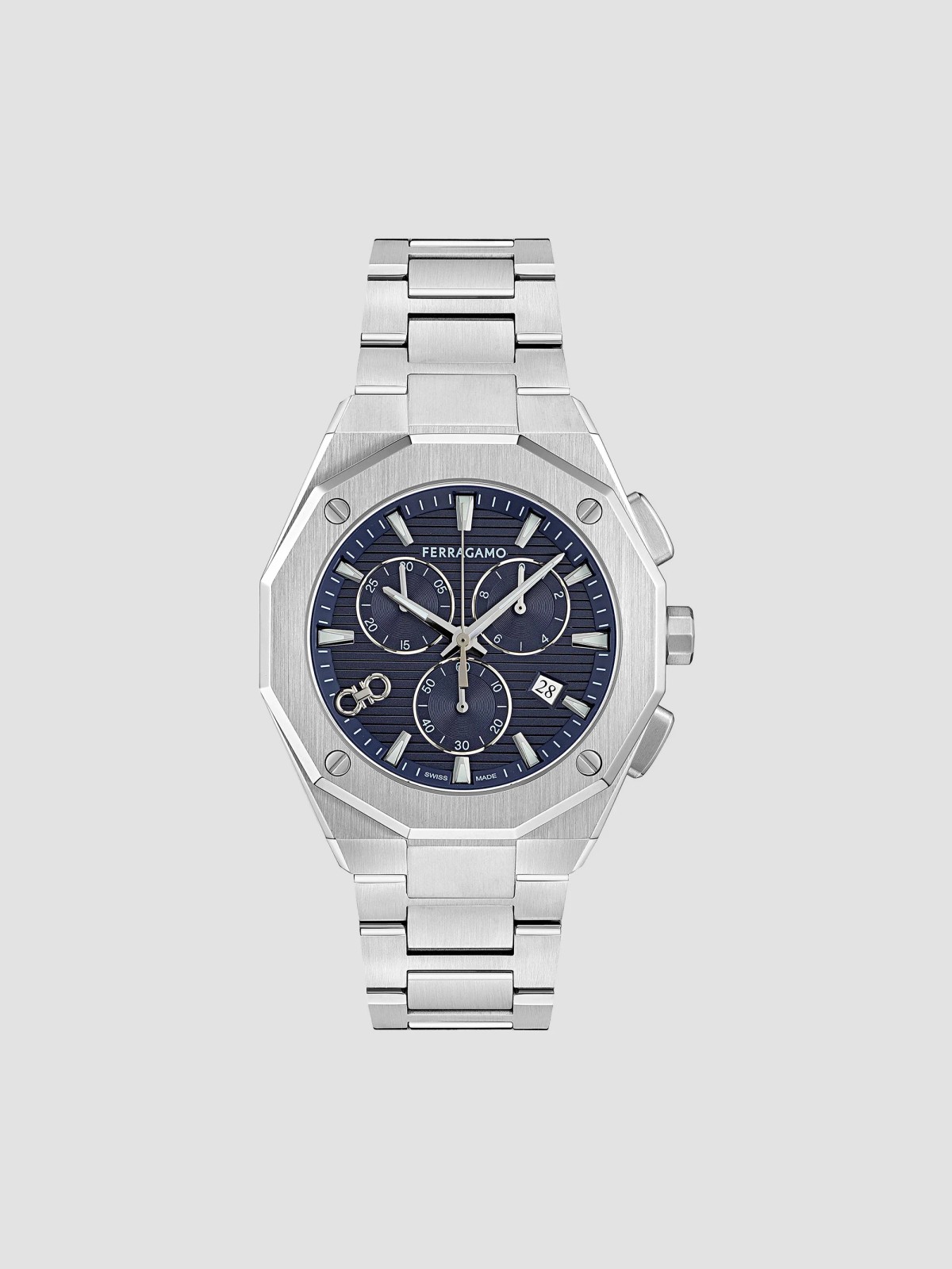 Ferragamo Edge Chronograph Stainless Steel Bracelet Watch/42MM