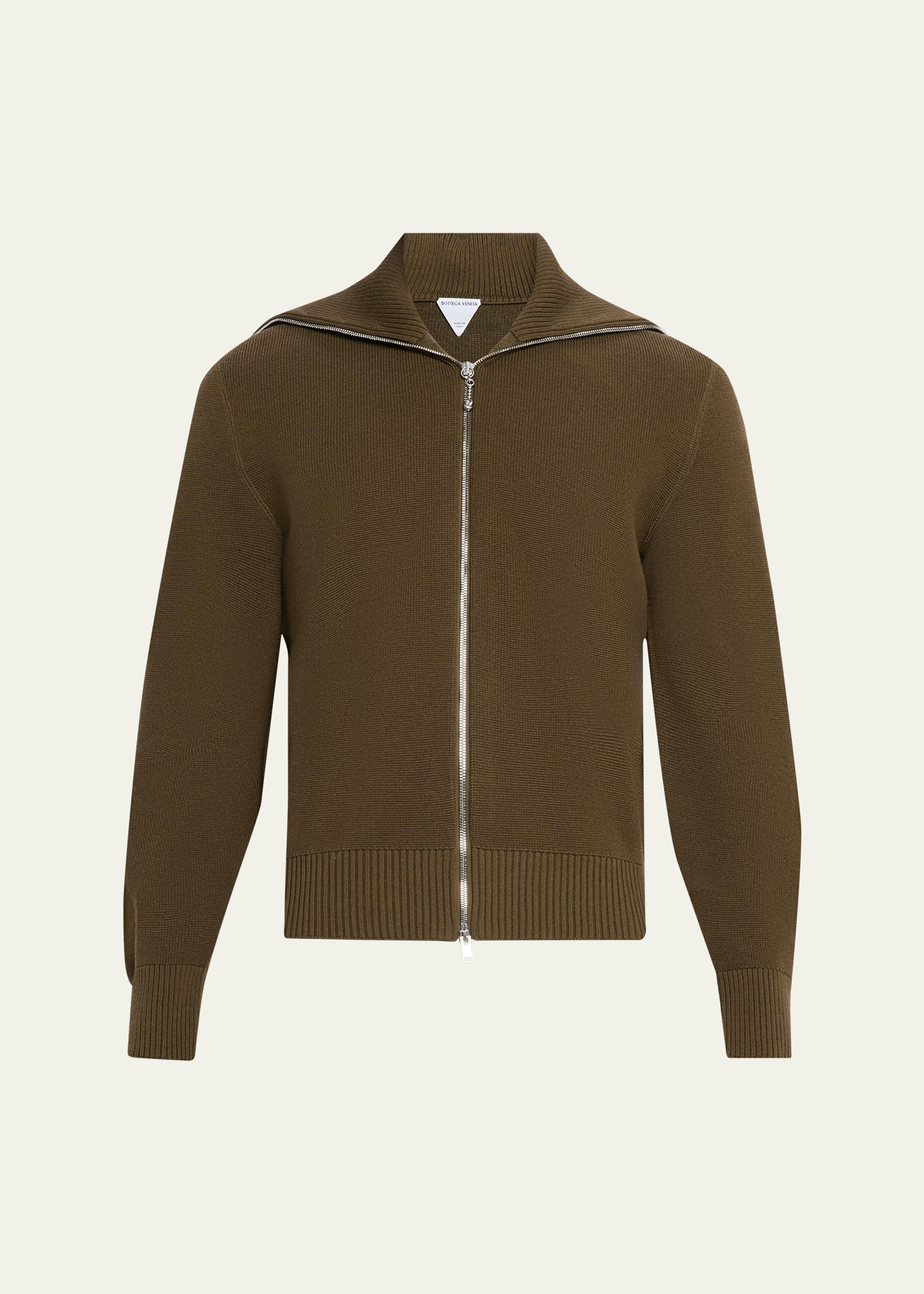 Men's Wool and Cotton Knit Full-Zip Cardigan