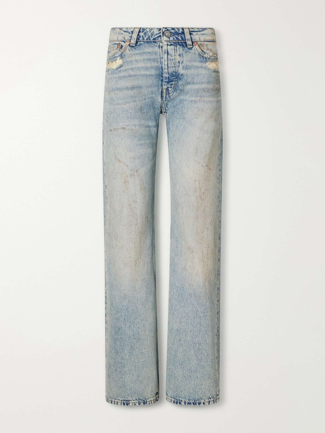 Rover Cut distressed mid-rise bootcut jeans