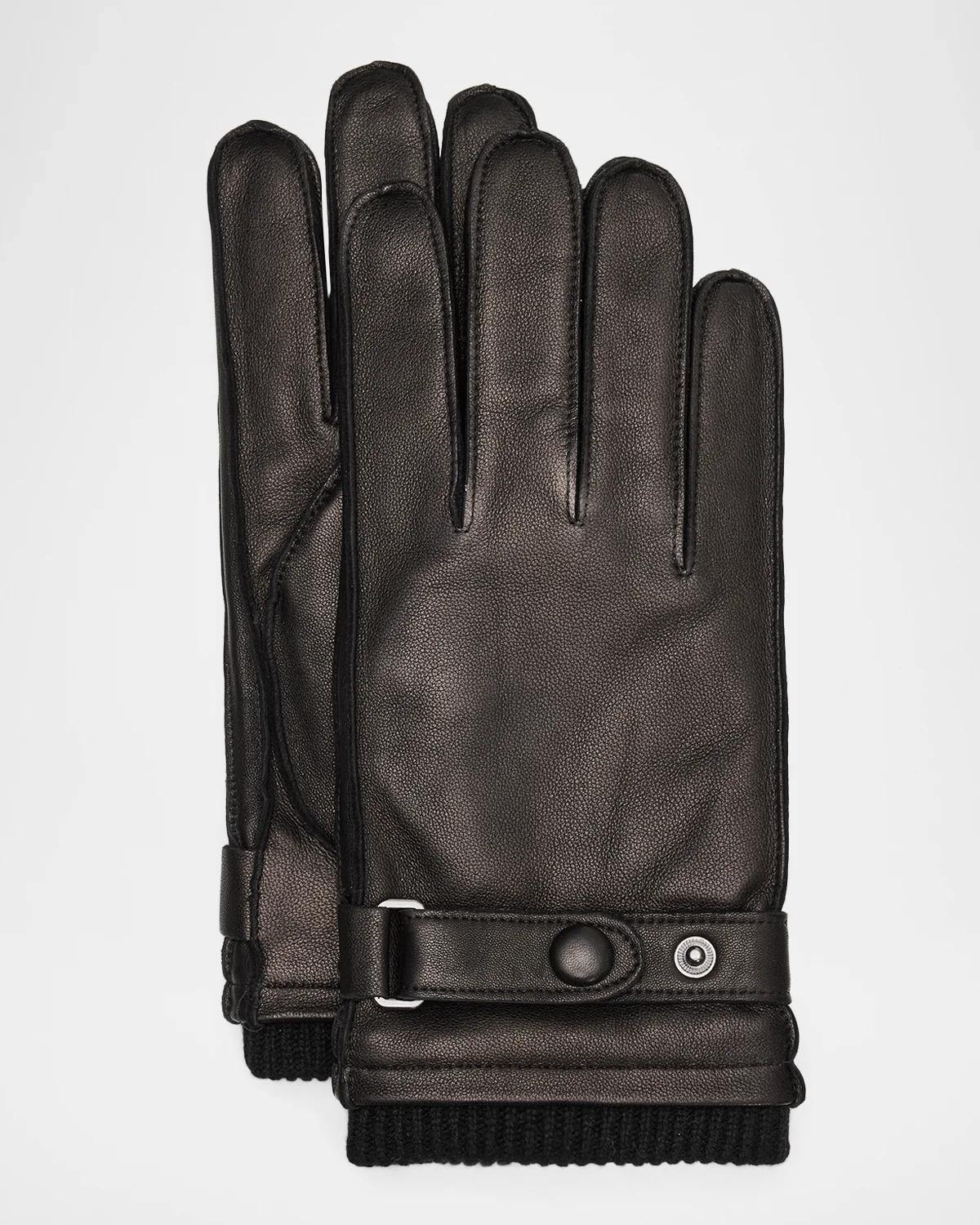 Vince Men's Leather & Cashmere Gloves