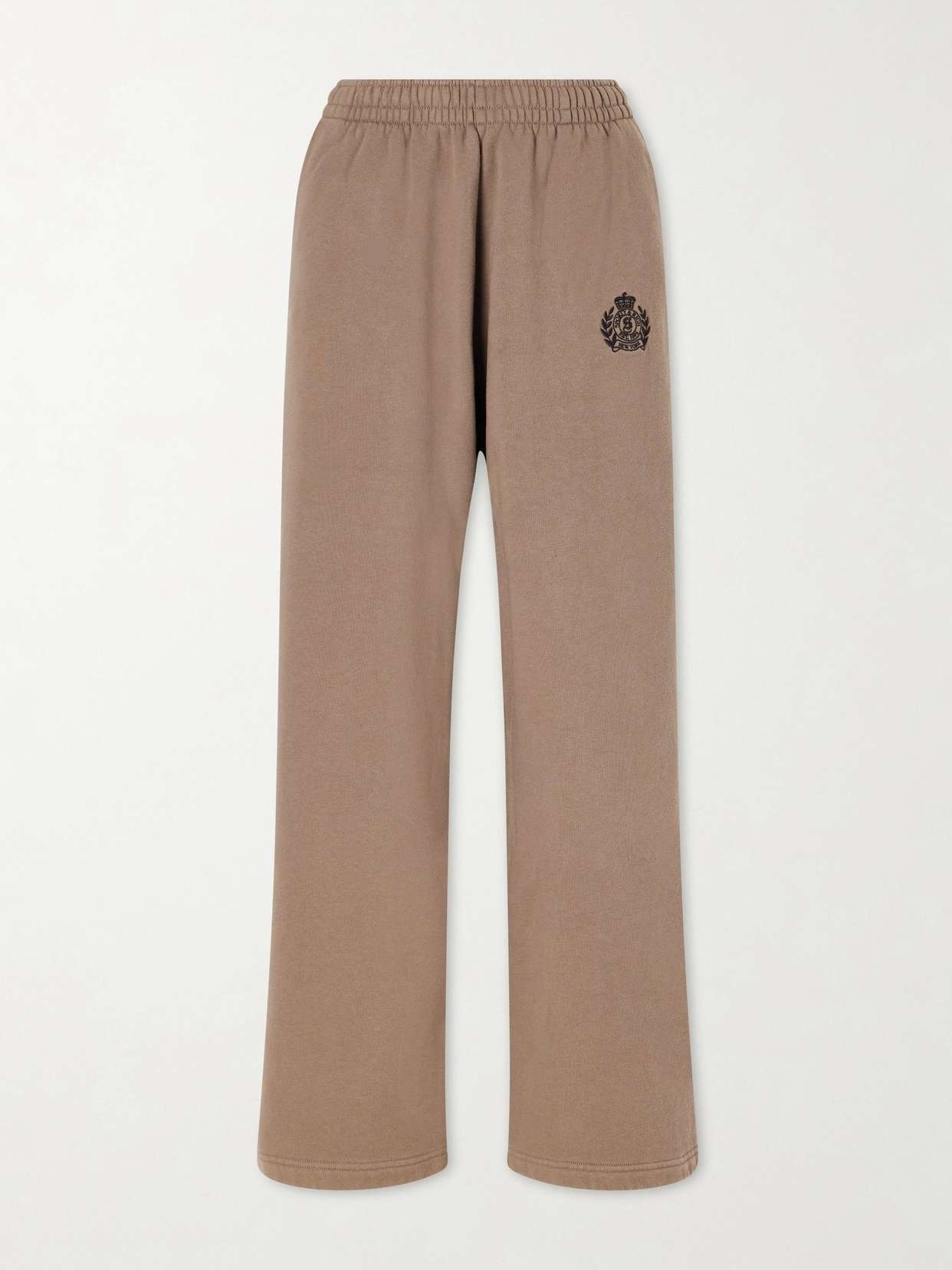 Logo-embroidered cotton-jersey wide-leg sweatpants