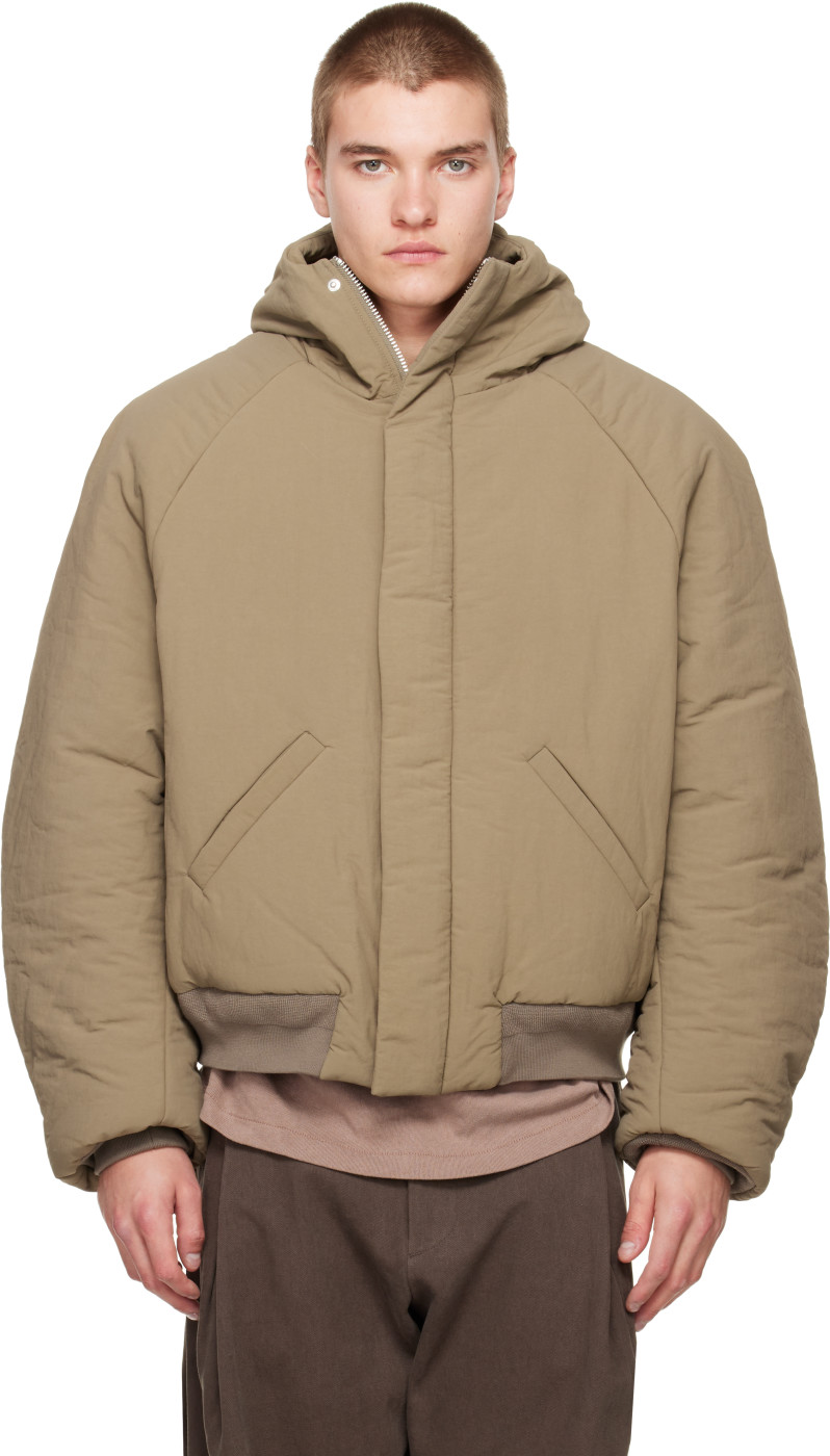 Beige Orb Puffer Coat