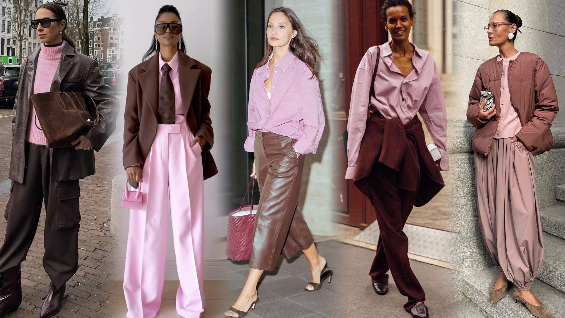 Pink and Chocolate Brown Outfits to Try This Fall