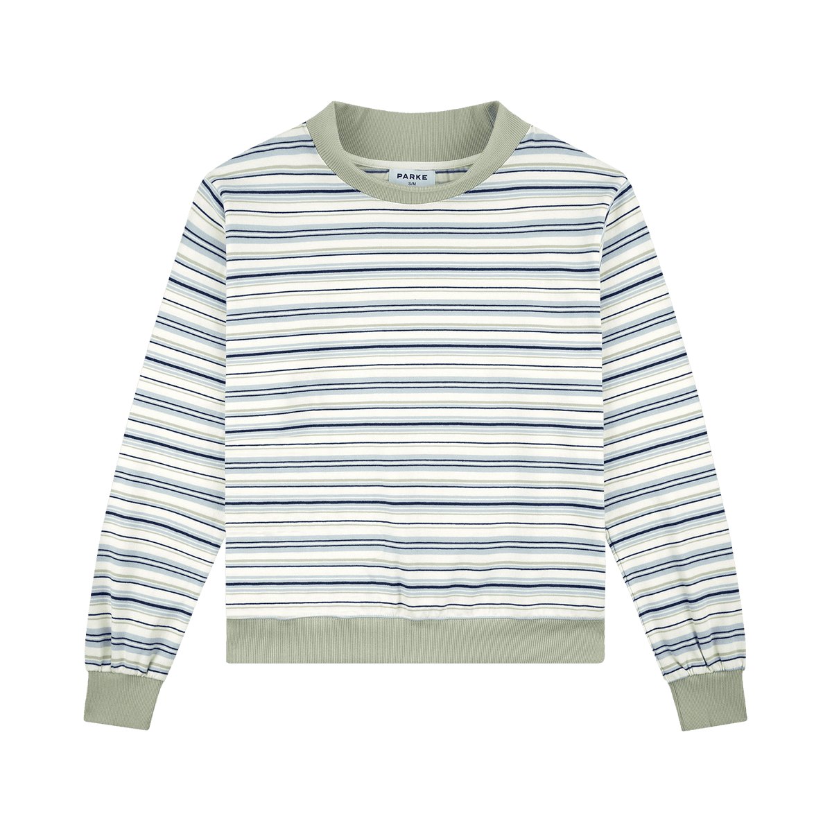 Striped Mockneck Pullover - Sea Stripe