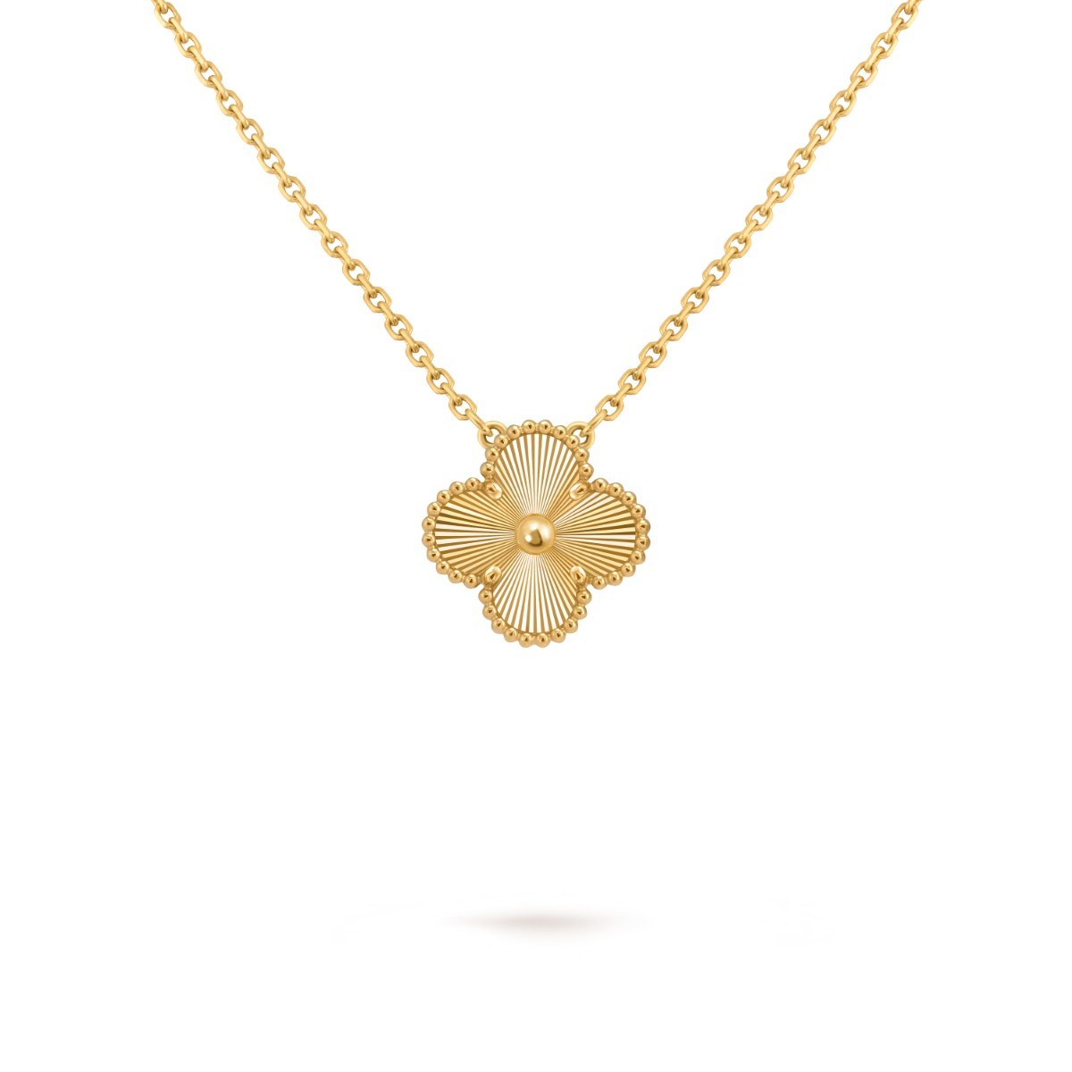 Vintage Alhambra Pendant, Guilloché Yellow Gold