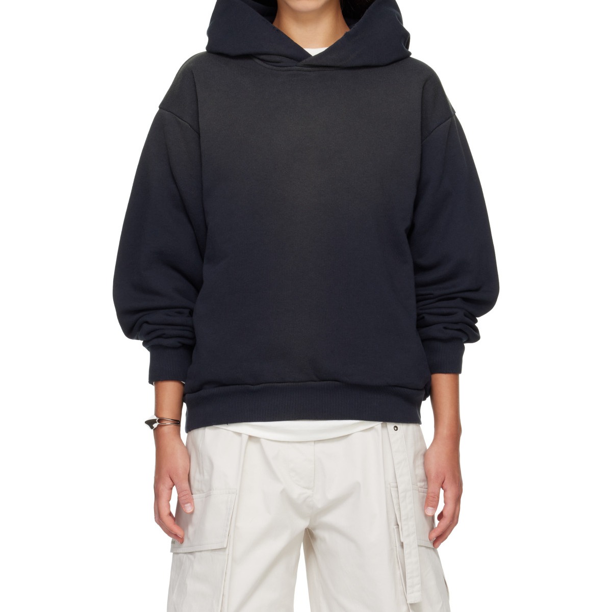 Black Fleece Logo Hoodie