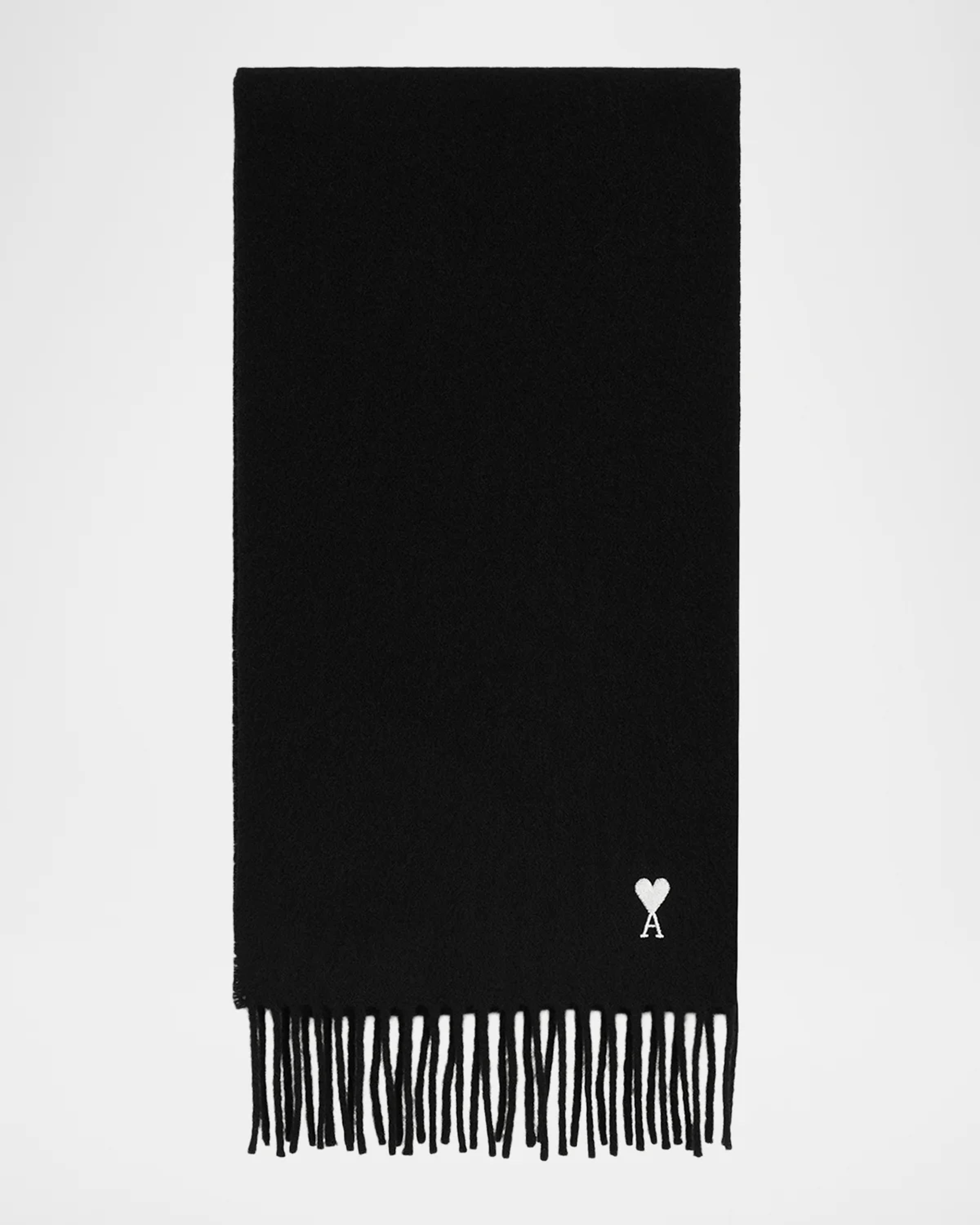 Men's Ami De Coeur Embroidered Wool Scarf