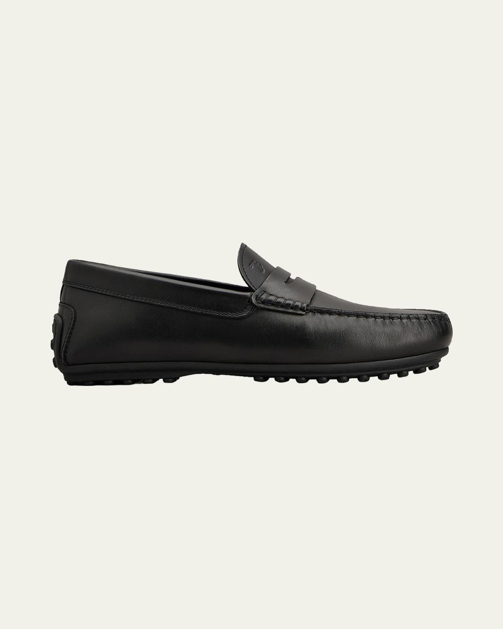 Men's Leather Moc-Toe Penny Loafers