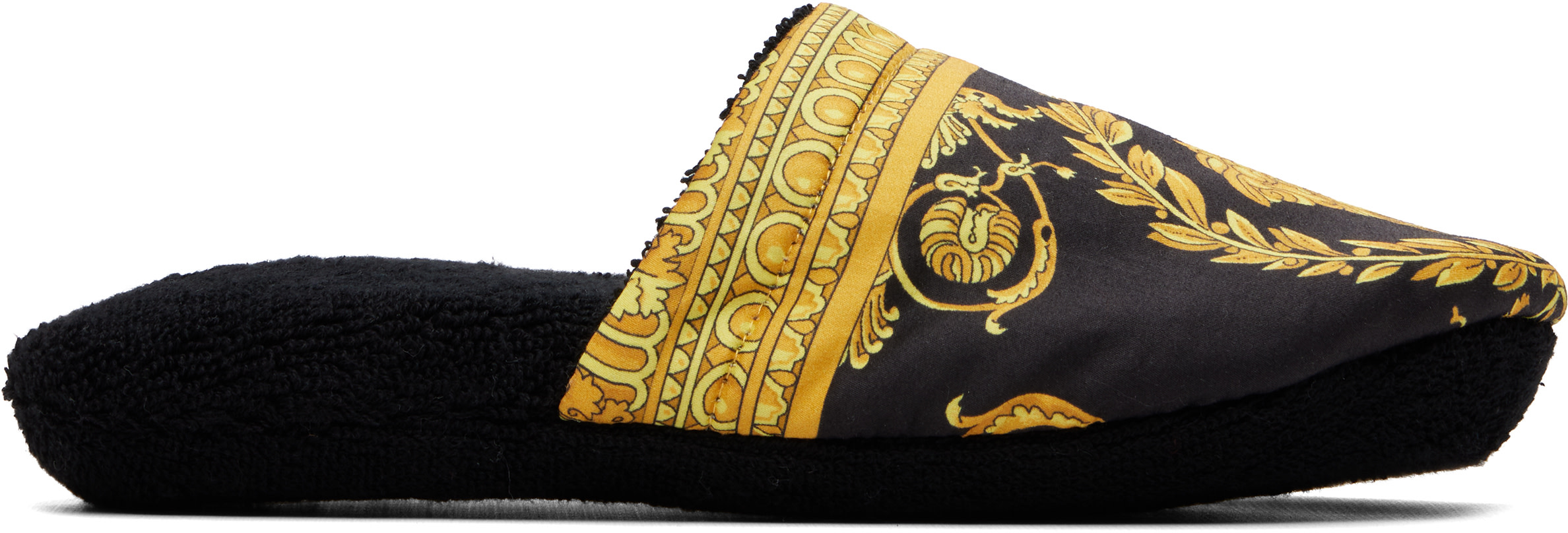 Black 'I Heart Baroque' Slippers