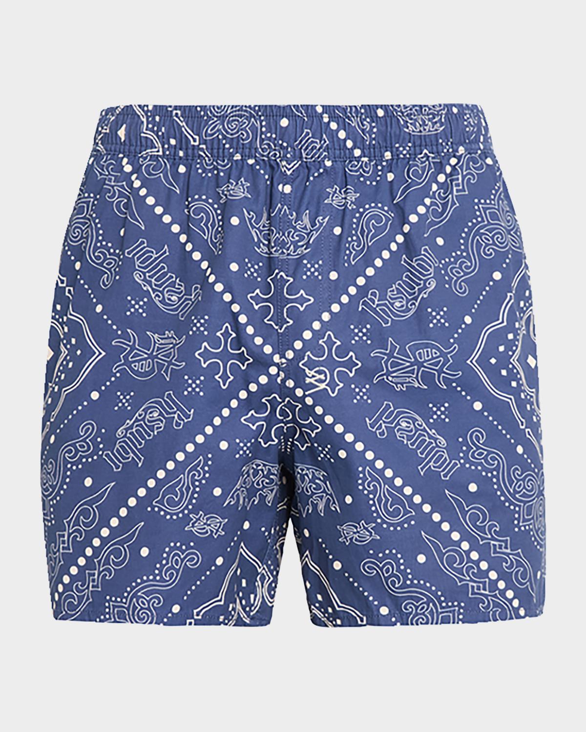 Men's Printed Elasticized Swim Shorts