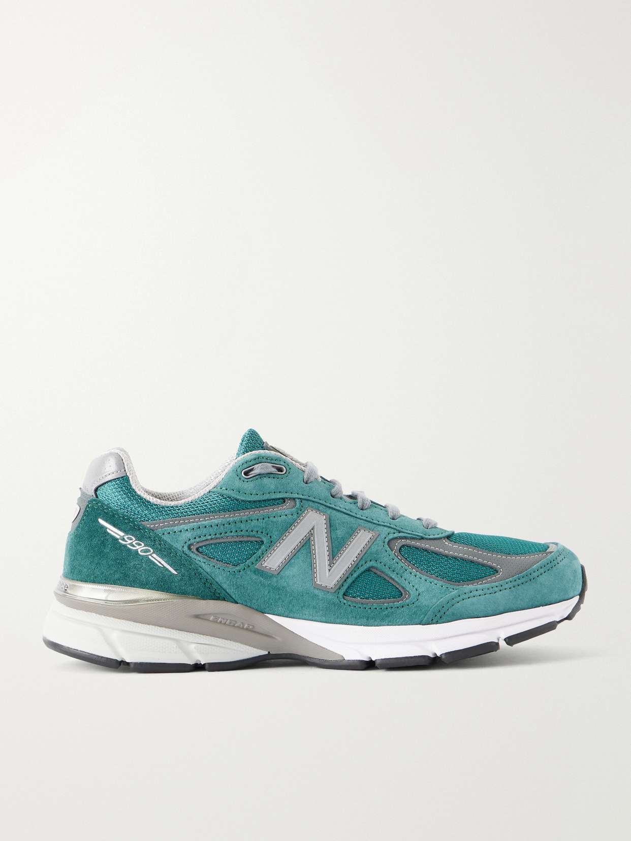 990v4 suede-trimmed mesh sneakers