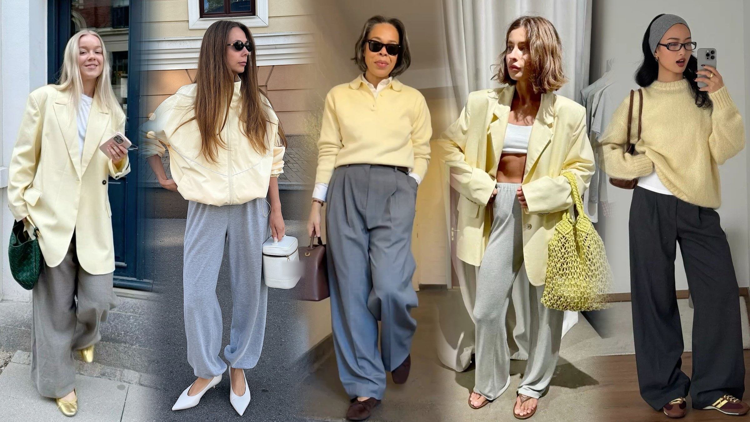 Butter Yellow and Gray Outfits to Try This Fall