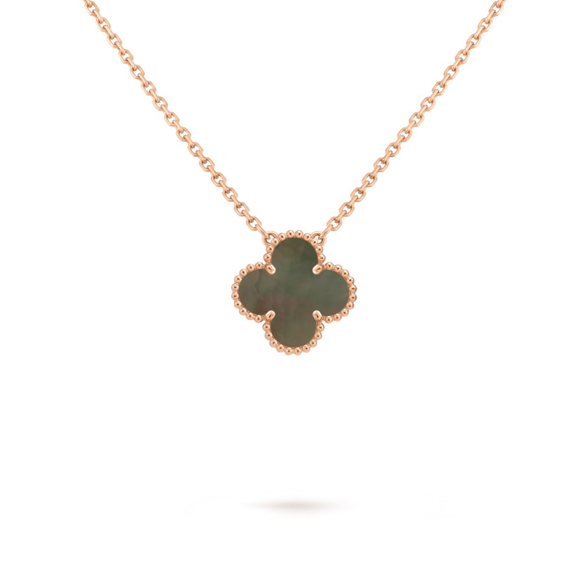 Vintage Alhambra Pendant, Rose Gold and Gray Mother-of-Pearl