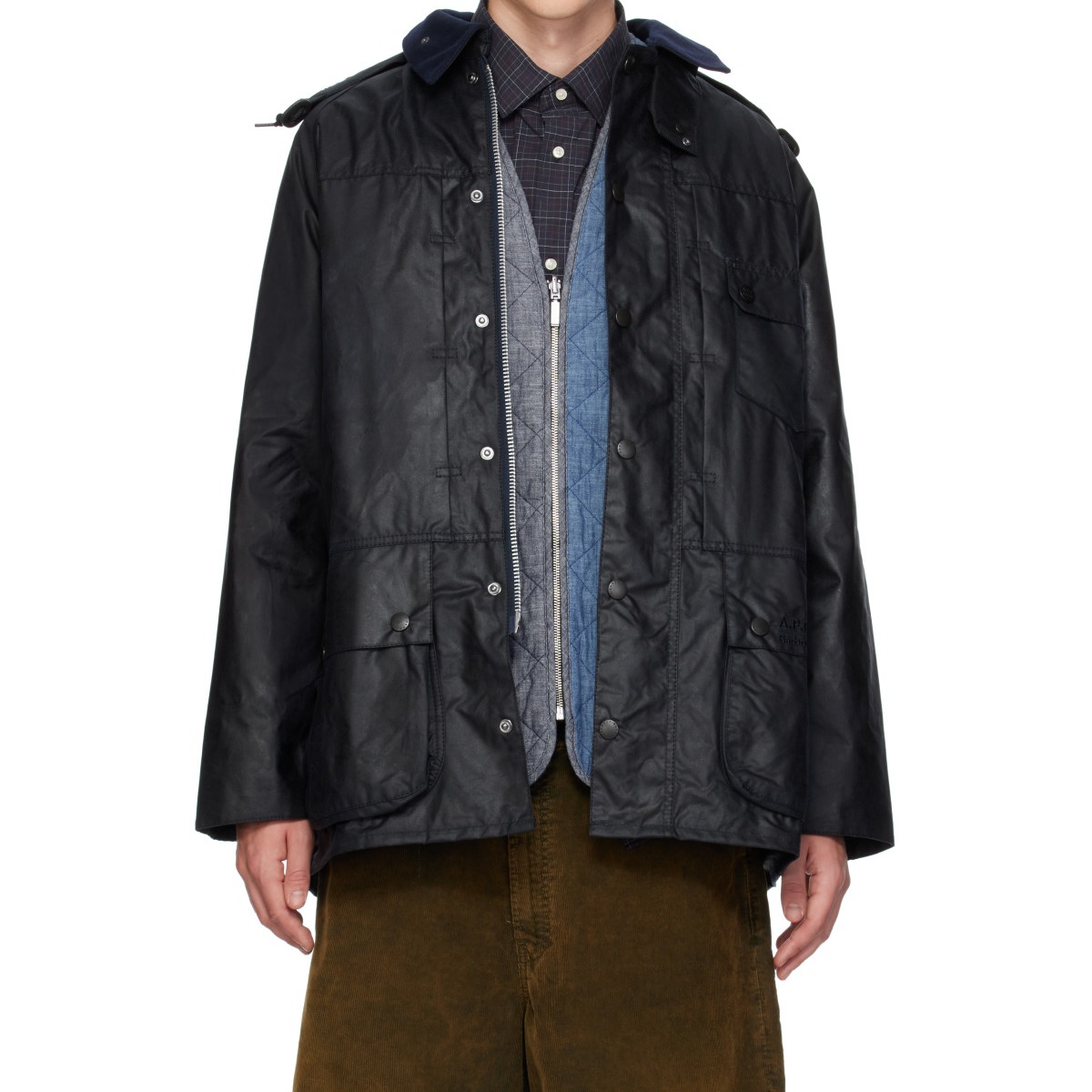 Navy Barbour Edition Beaufort Waxed Jacket