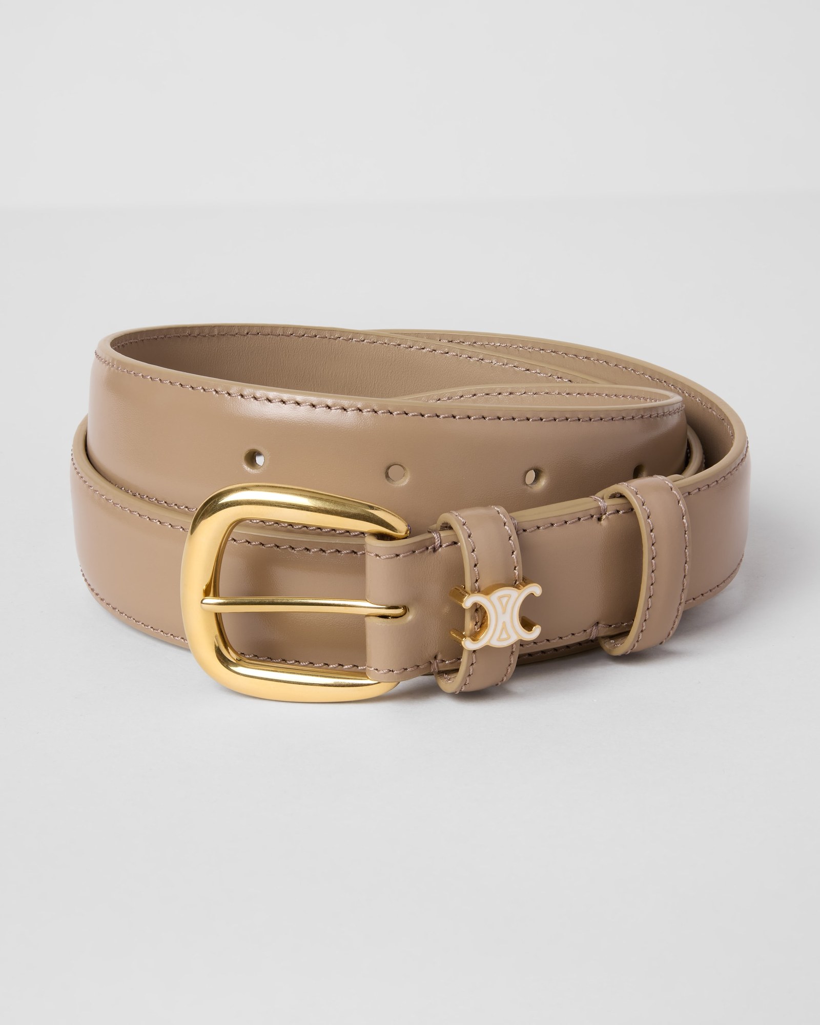 Vivienne Belt 25 in Taurillon Leather with Enamelled Triomphe