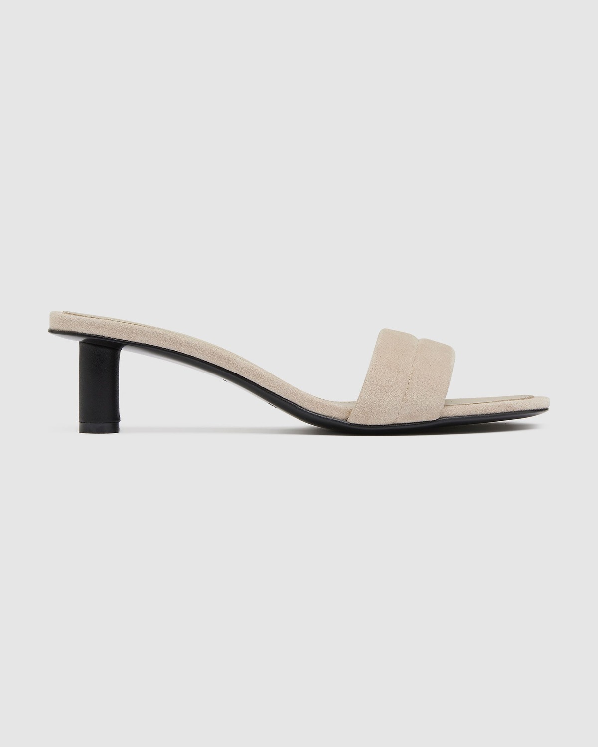 Suede Stitch Detail Heels in Rock