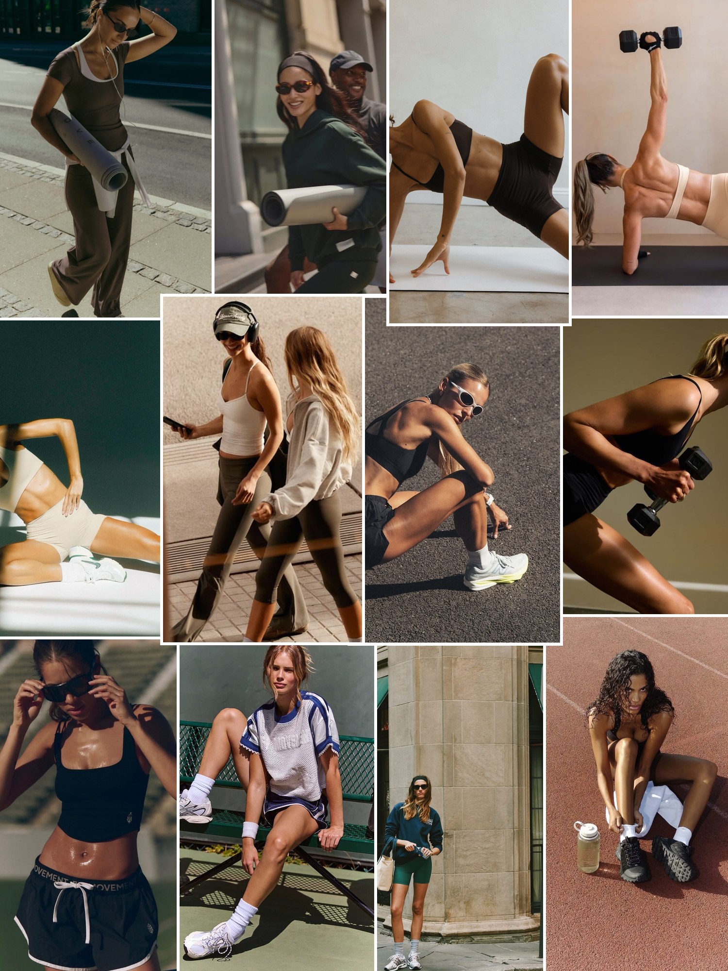 Matching gym sets, jackets and sneakers