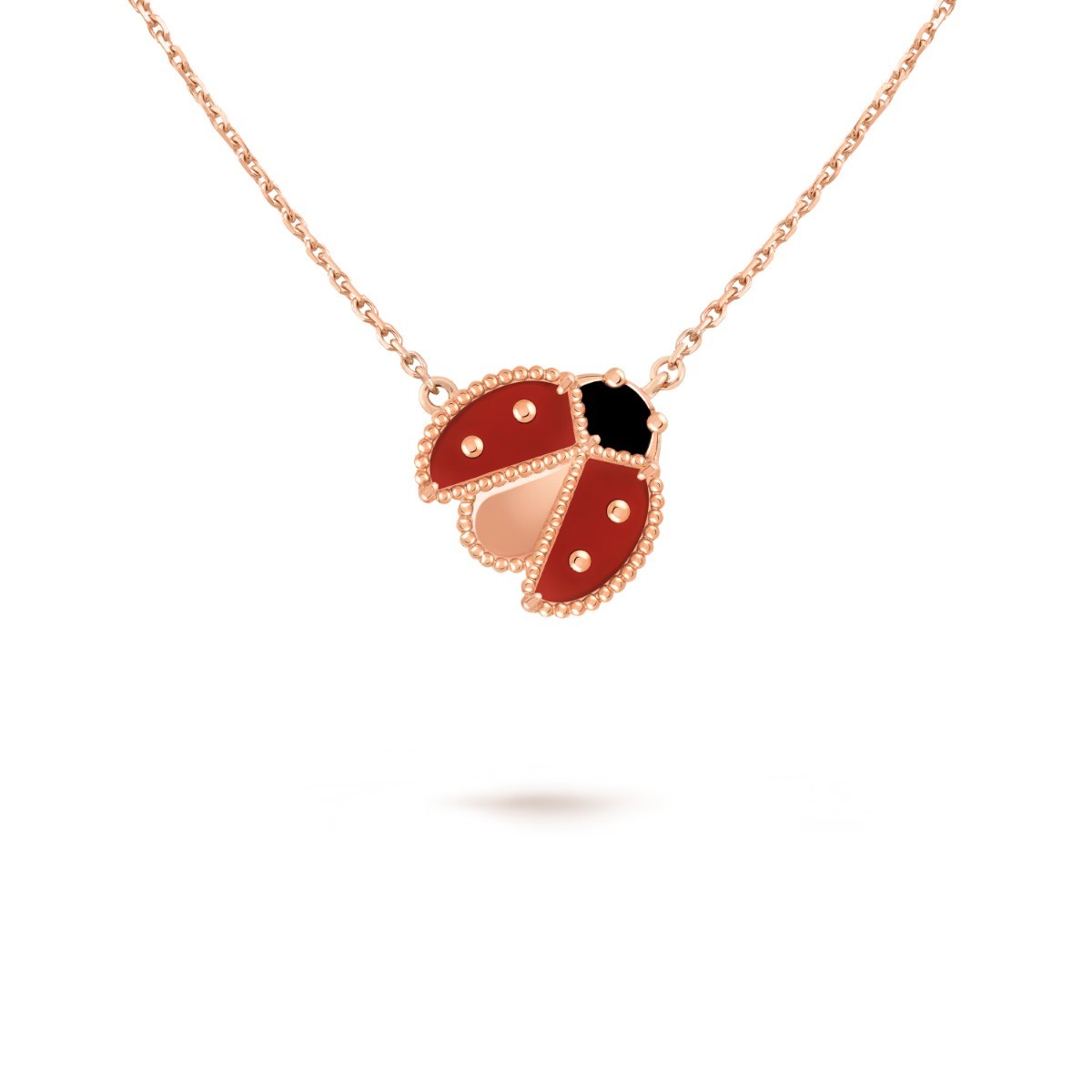 Lucky Spring Ladybug Pendant, Rose Gold