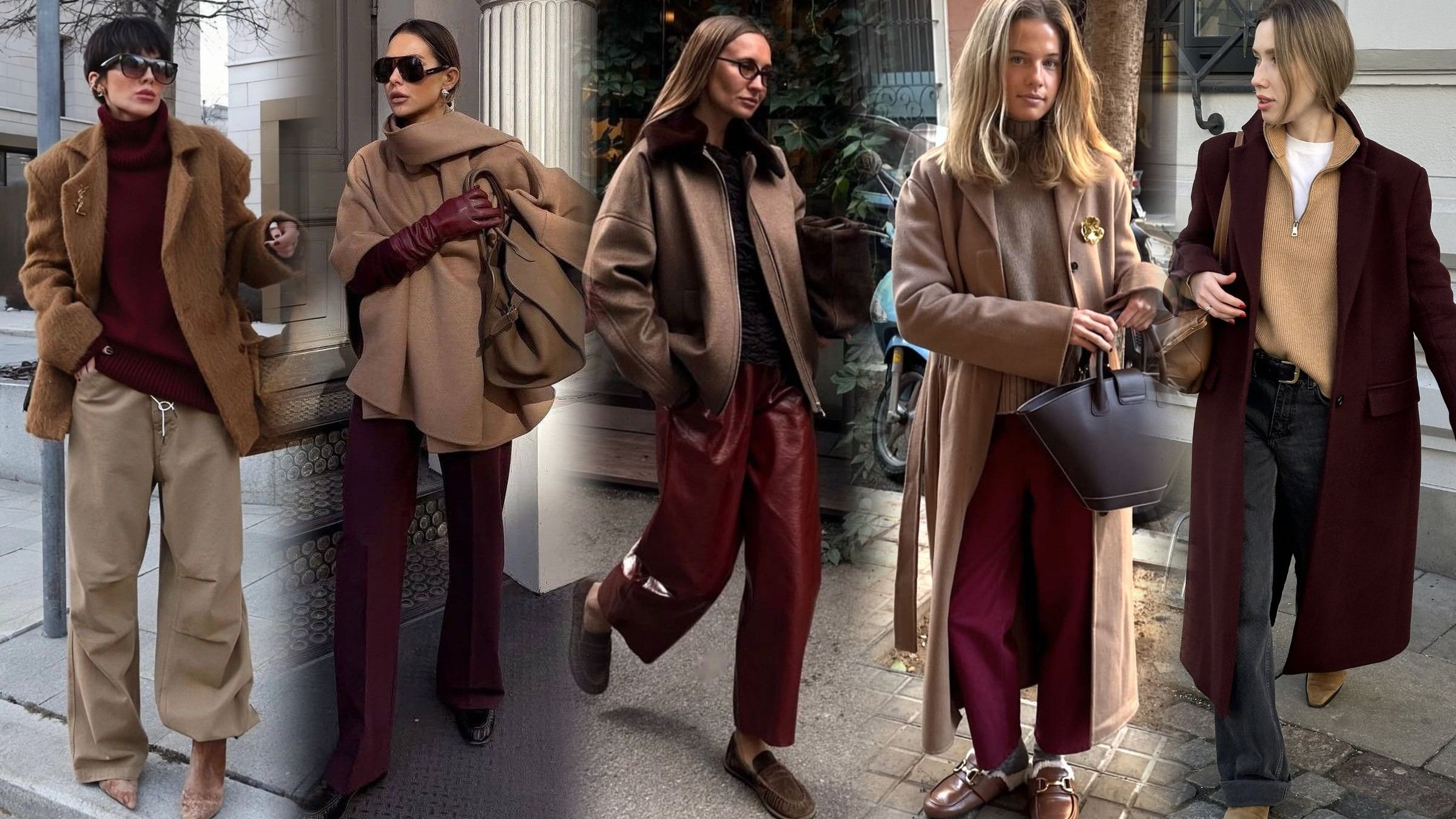 Camel and Burgundy Outfits to Try This Fall