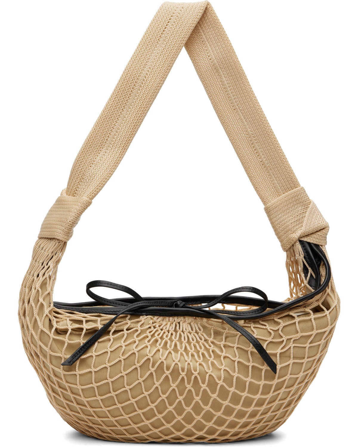 Beige Fortune Croissant Filt Bag