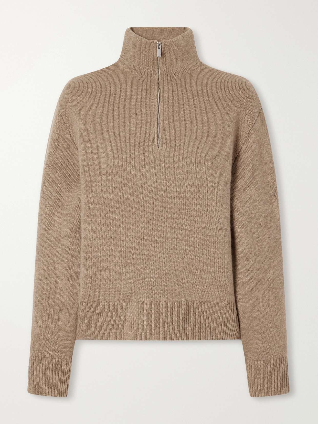 Dana merino wool and cashmere-blend half-zip sweater