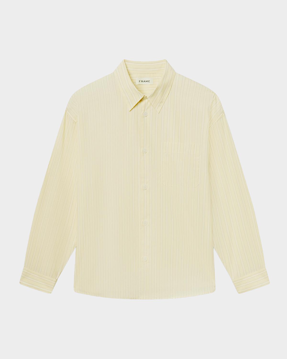 Men's Pyjama Cotton Stripe Button-Down Shirt