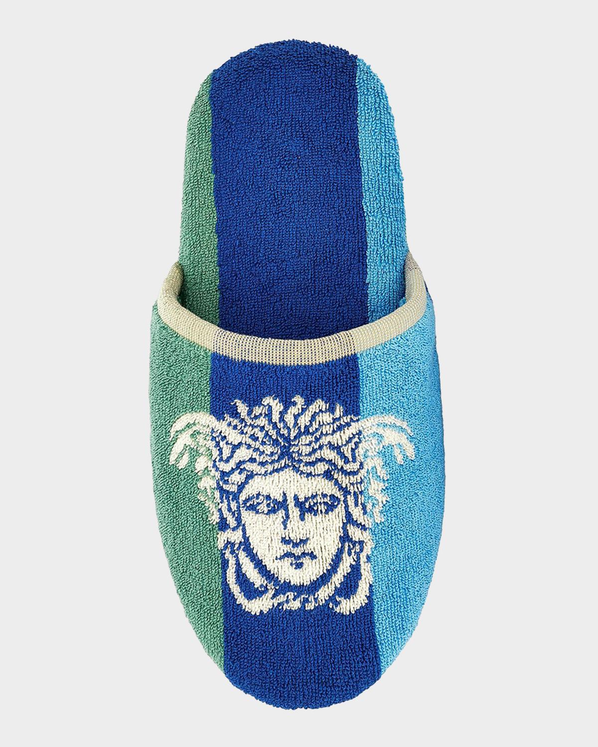Men's Medusa Stripe Jersey Slippers