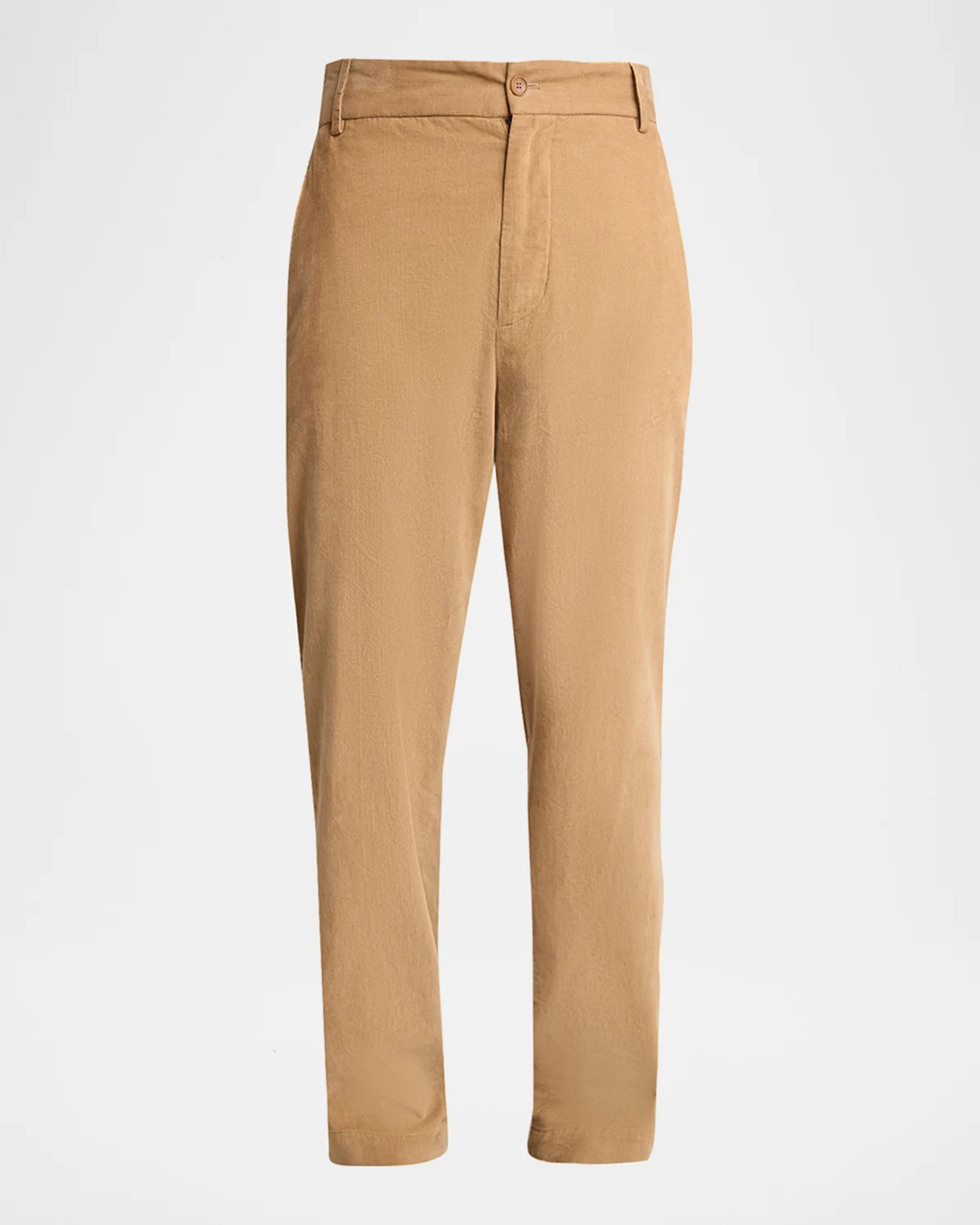 Cotton Corduroy Straight-Leg Trousers