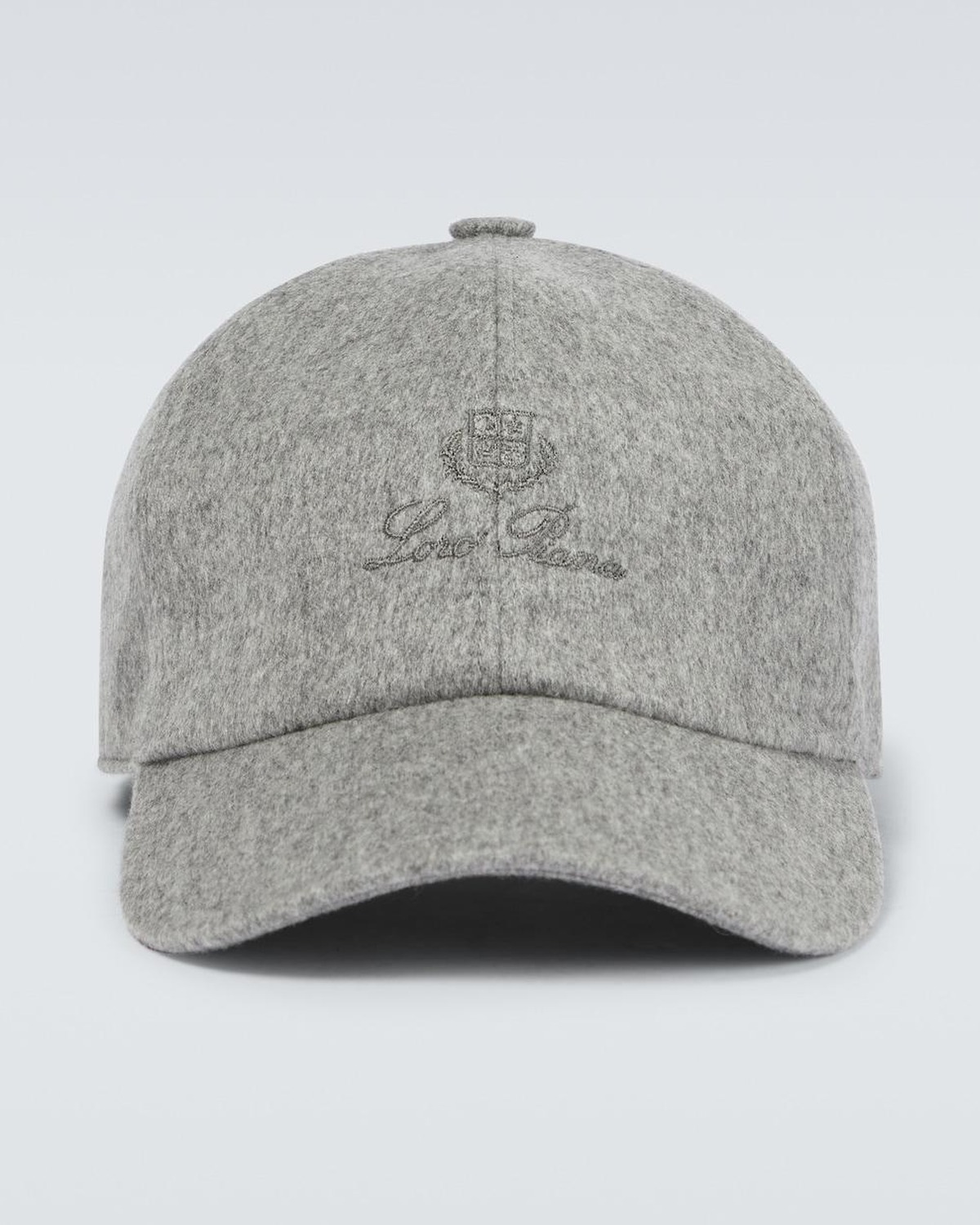 Logo Cashmere Baseball Cap in Gray