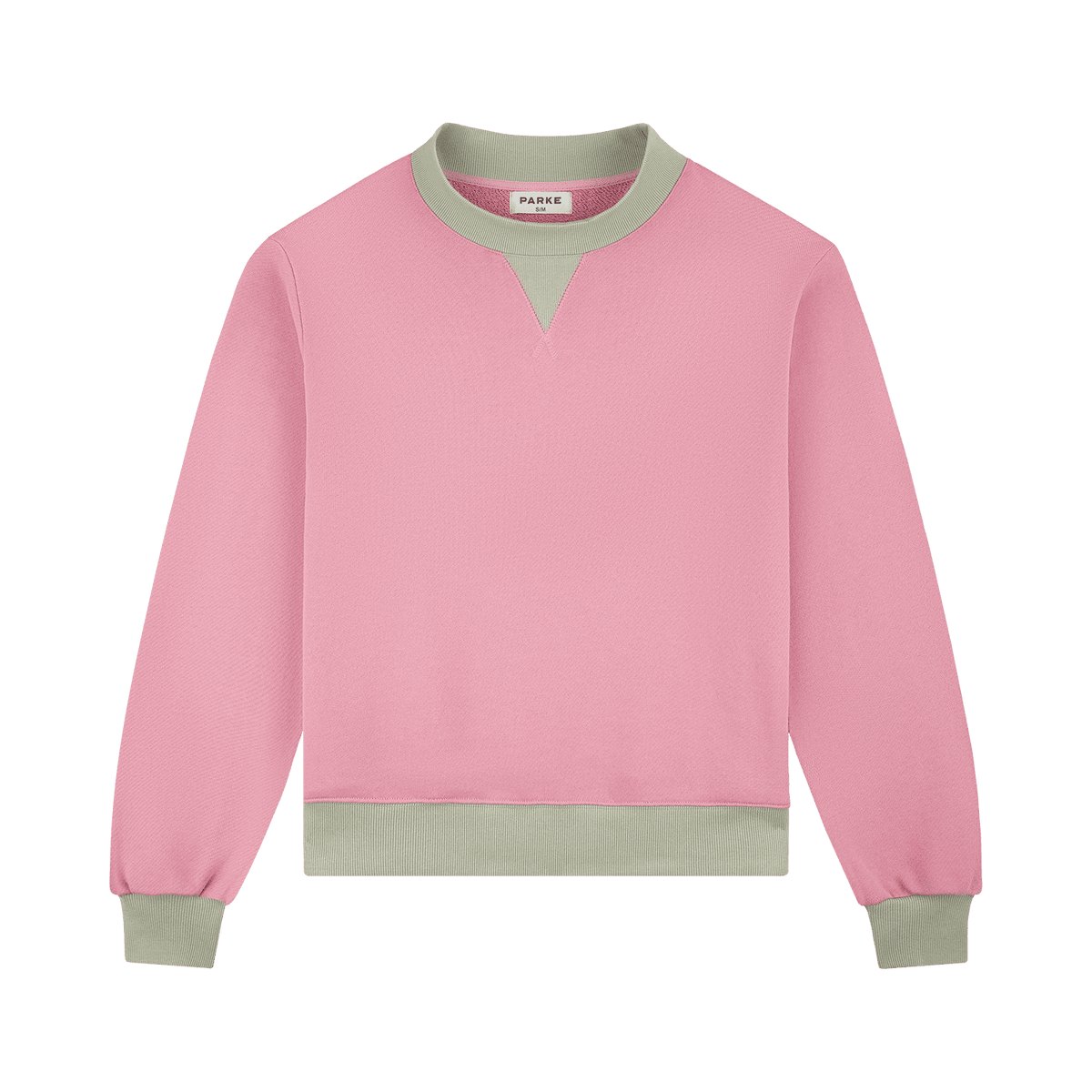 Two Tone Classic Mockneck - Conch + Seafoam