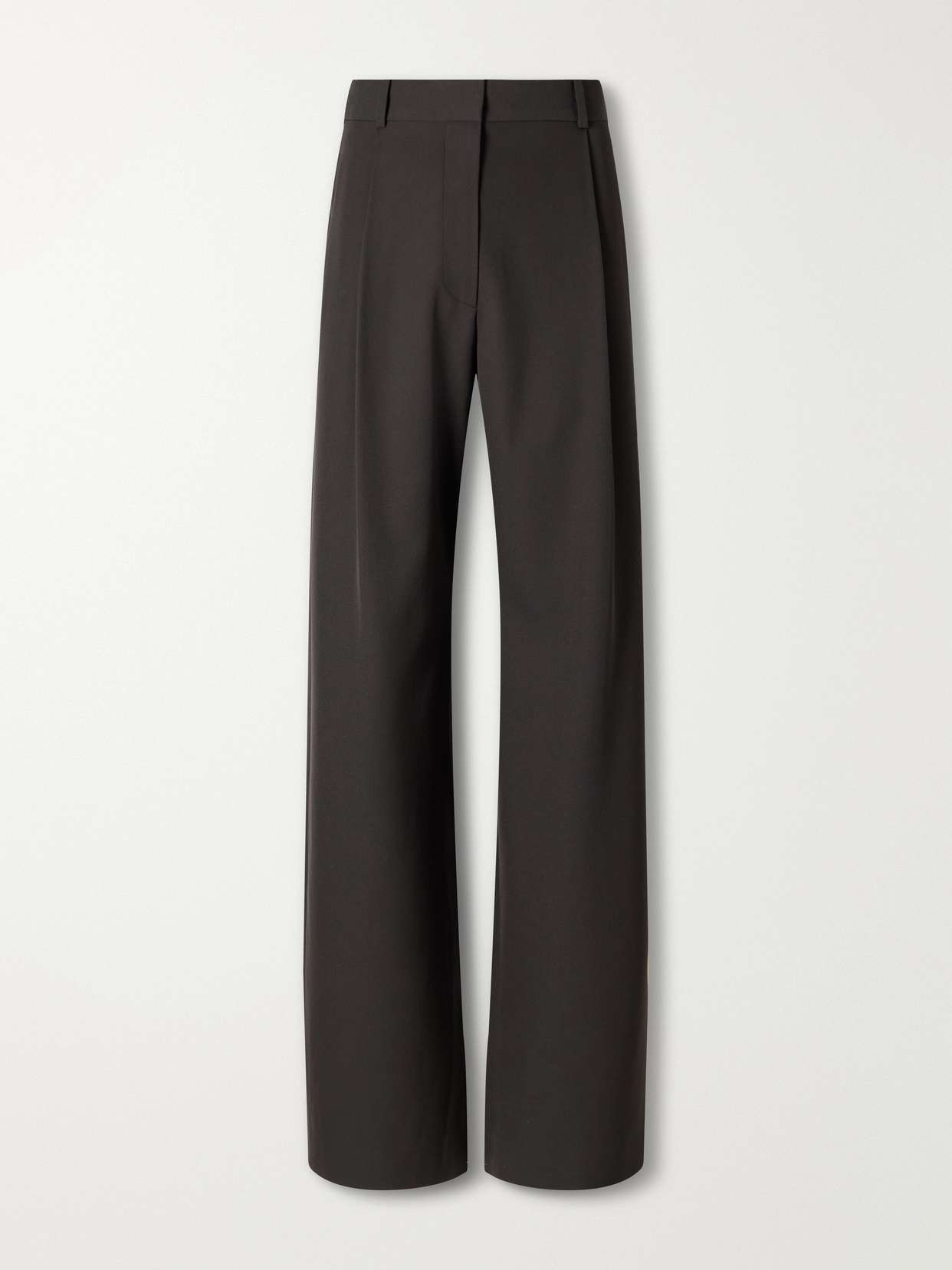 Lowe pleated brushed wool-twill wide-leg pants