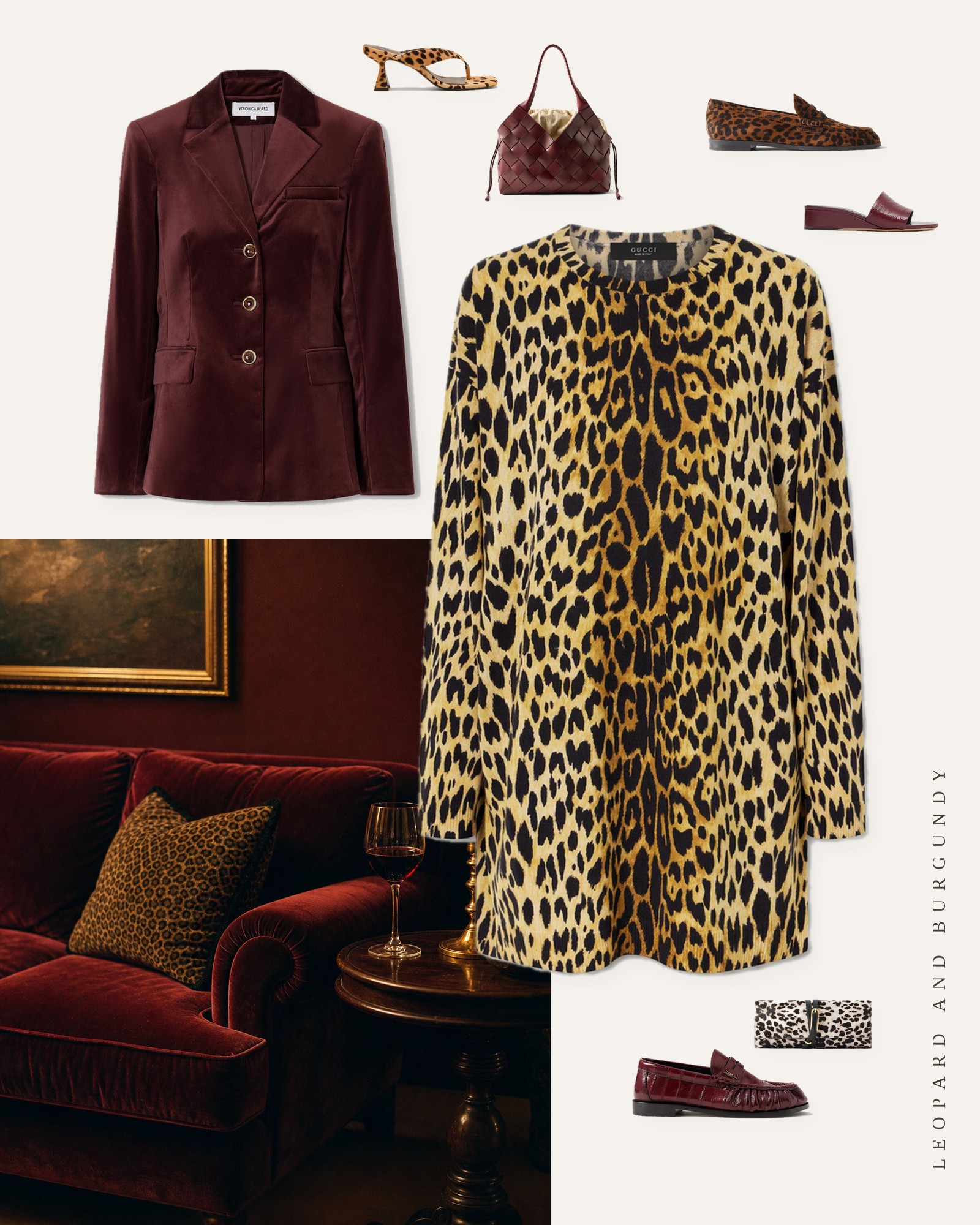 Leopard Print and Burgundy Outfits